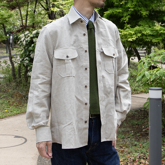 CTHY ヴィンテージリネンオーバーサイズシャツサイズ2 100WJ24D0014_l_a026.jpg