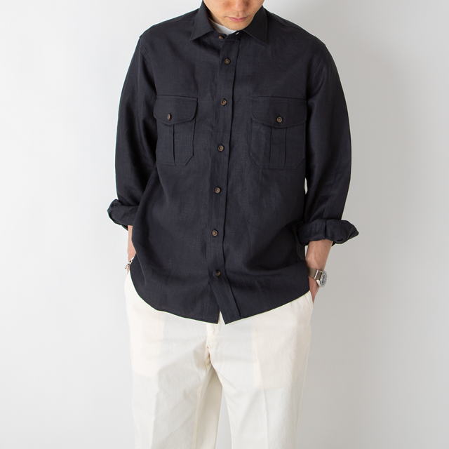 CTHY ヴィンテージリネンオーバーサイズシャツサイズ2 ペーパーリネンオーバーサイズシャツ/GARAGE OF GOOD CLOTHING
