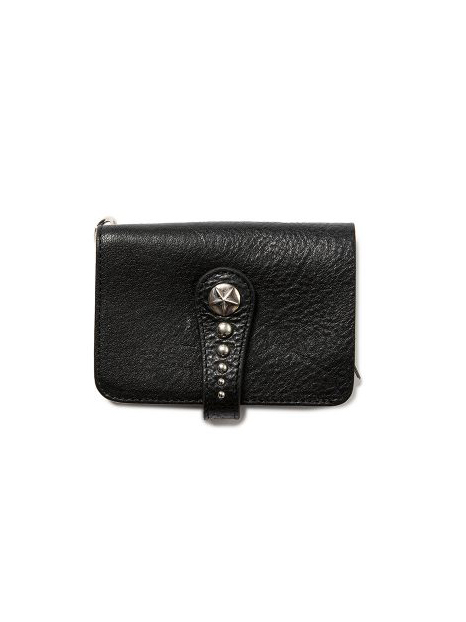 CALEE 　「SILVER STAR CONCHO STRAP LEATHER WALLET」　レザーストラップハーフウォレット