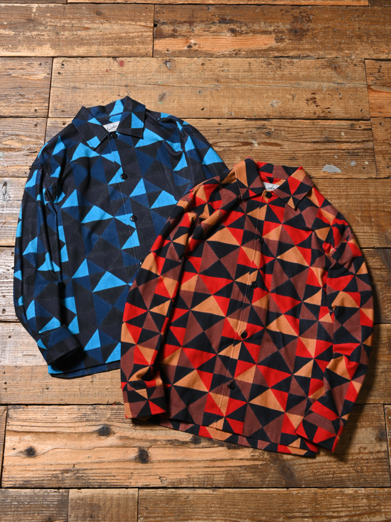 CALEE　　「GEOMETRIC PATTERN OVER SILHOUETTE L/S SHIRT」　　オーバーサイズ シャツジャケット