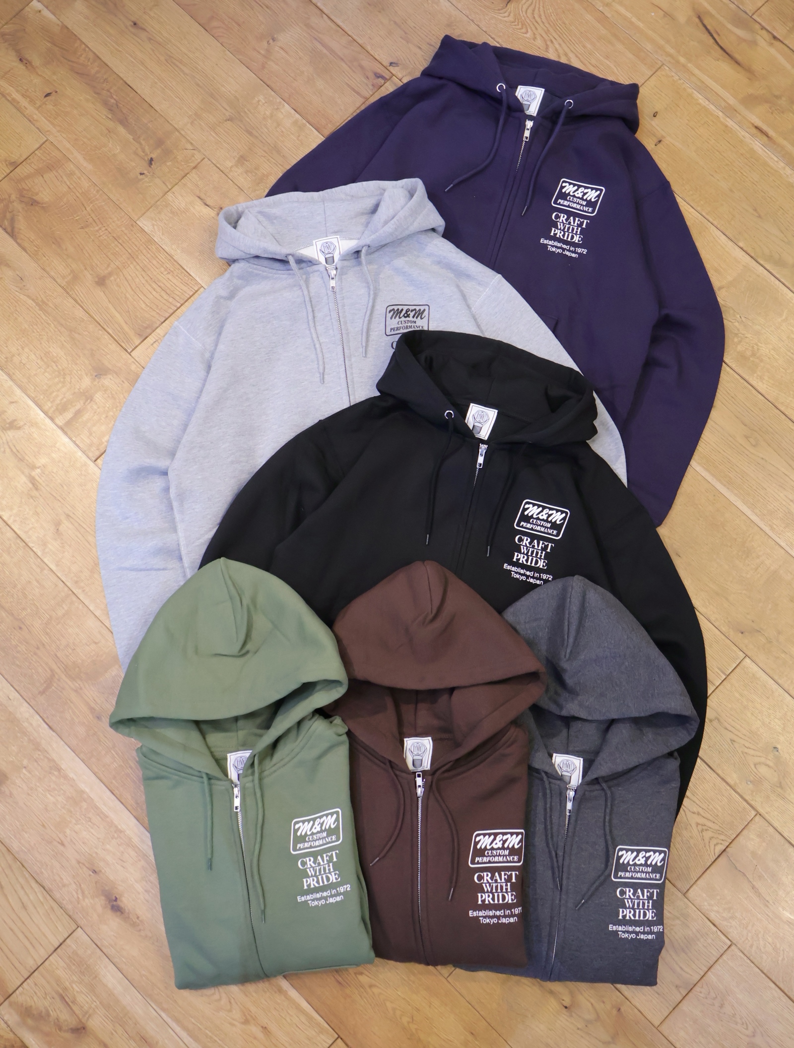 M&M CUSTOM PERFORMANCE  　「ZIP HOODIE」　スウェットジップアップフーディー