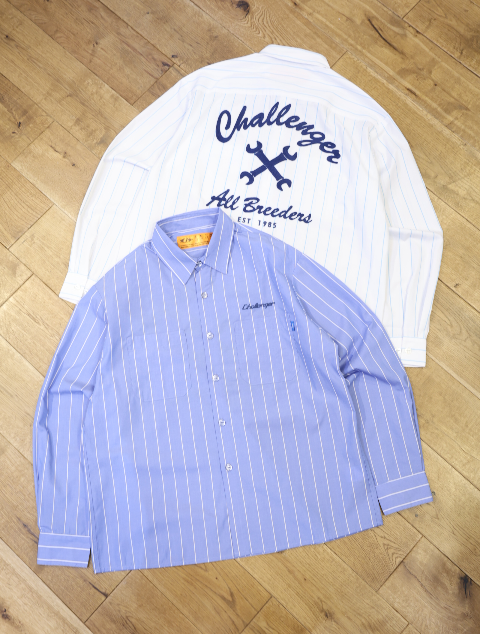 CHALLENGER　「L/S STRIPE MECHANIC SHIRT」　レギュラーカラーストライプシャツ