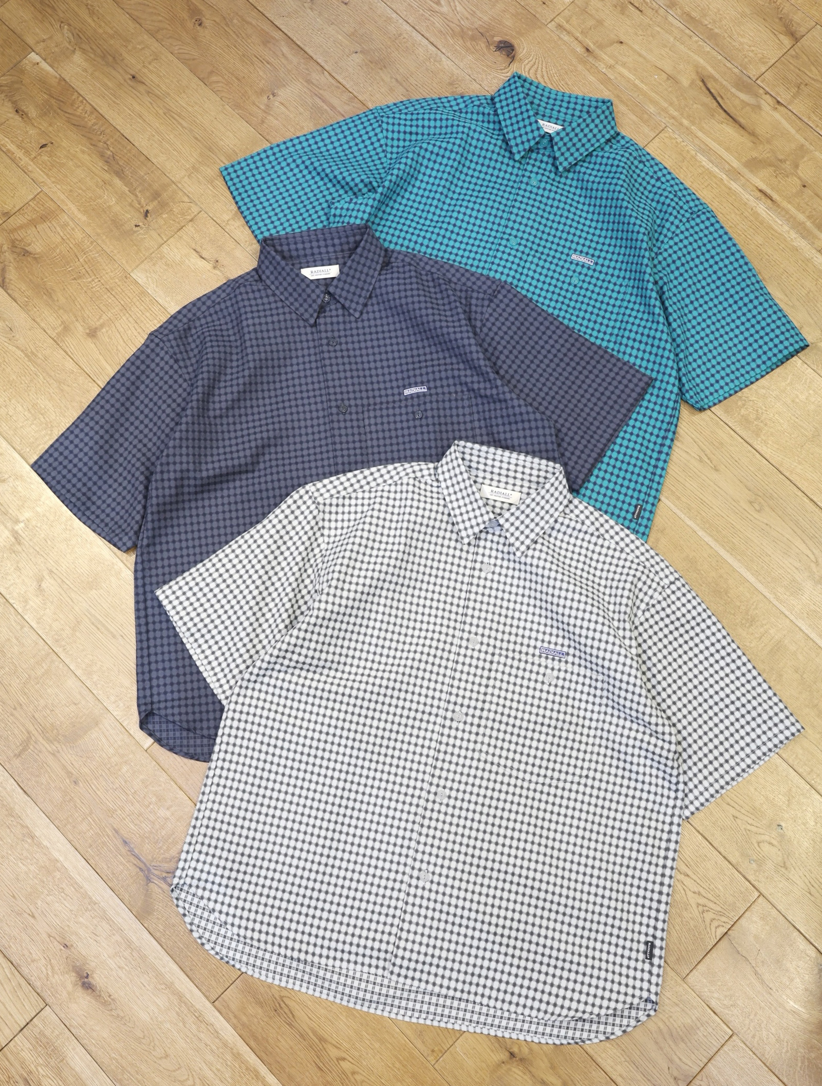 RADIALL　　「DIM - REGULAR COLLARED SHIRT S/S」　 ギンガムチェック レギュラーカラーシャツ