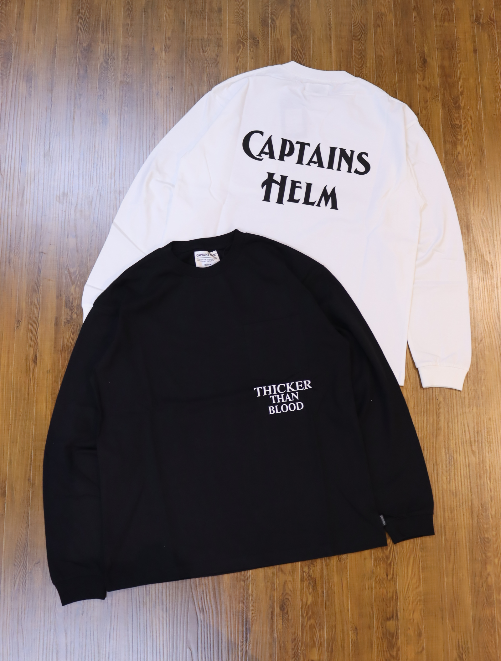 CAPTAINS HELM　　「#THICKER THAN BLOOD POCKET LS TEE」  　ロングスリーブ プリントポケットティーシャツ