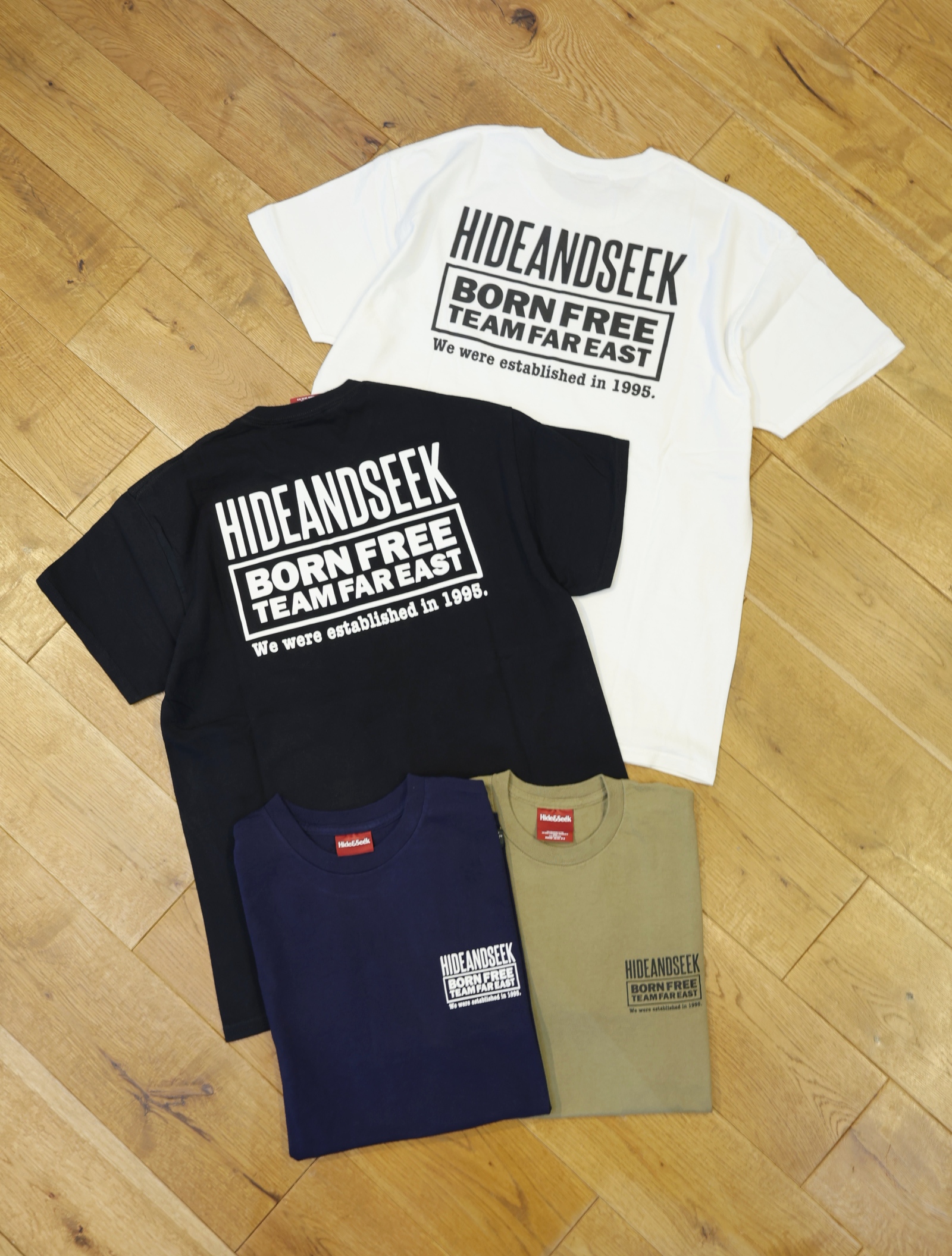 Hide and Seek　「Born Free S/S Tee」　プリントティーシャツ