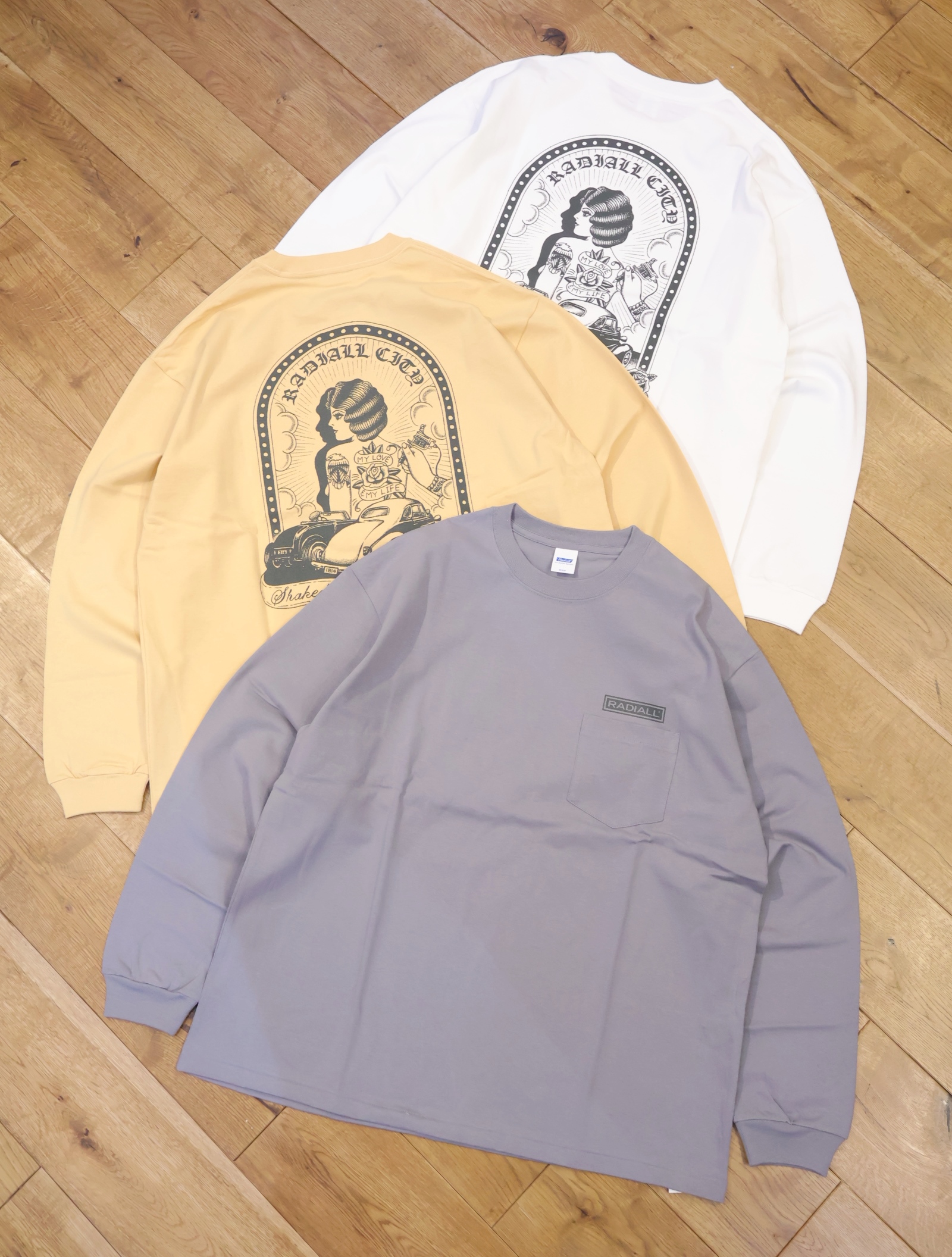 RADIALL 　「SHAKEDOWN BOULEVARD - CREW NECK T-SHIRT L/S 」　ロングスリーブポケットティーシャツ