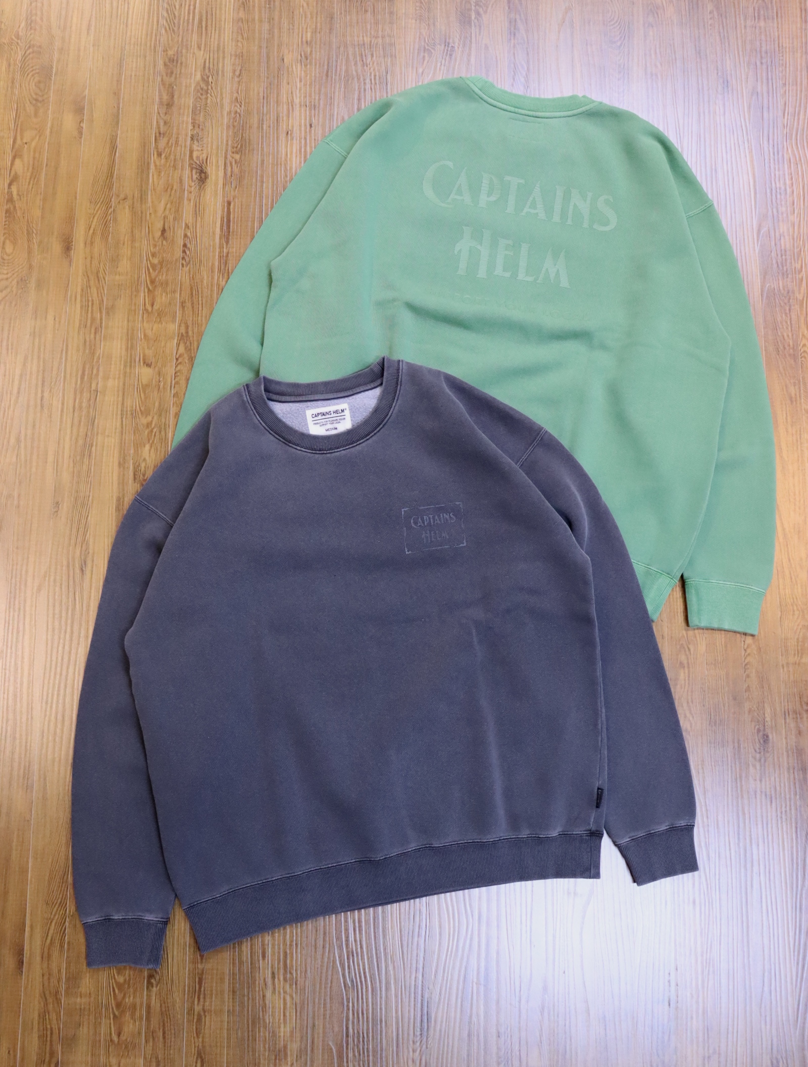 CAPTAINS HELM　　「#PIGMENT DYE LOGO CREW SWEAT 」  　ピグメントダイ クルーネックスウェット