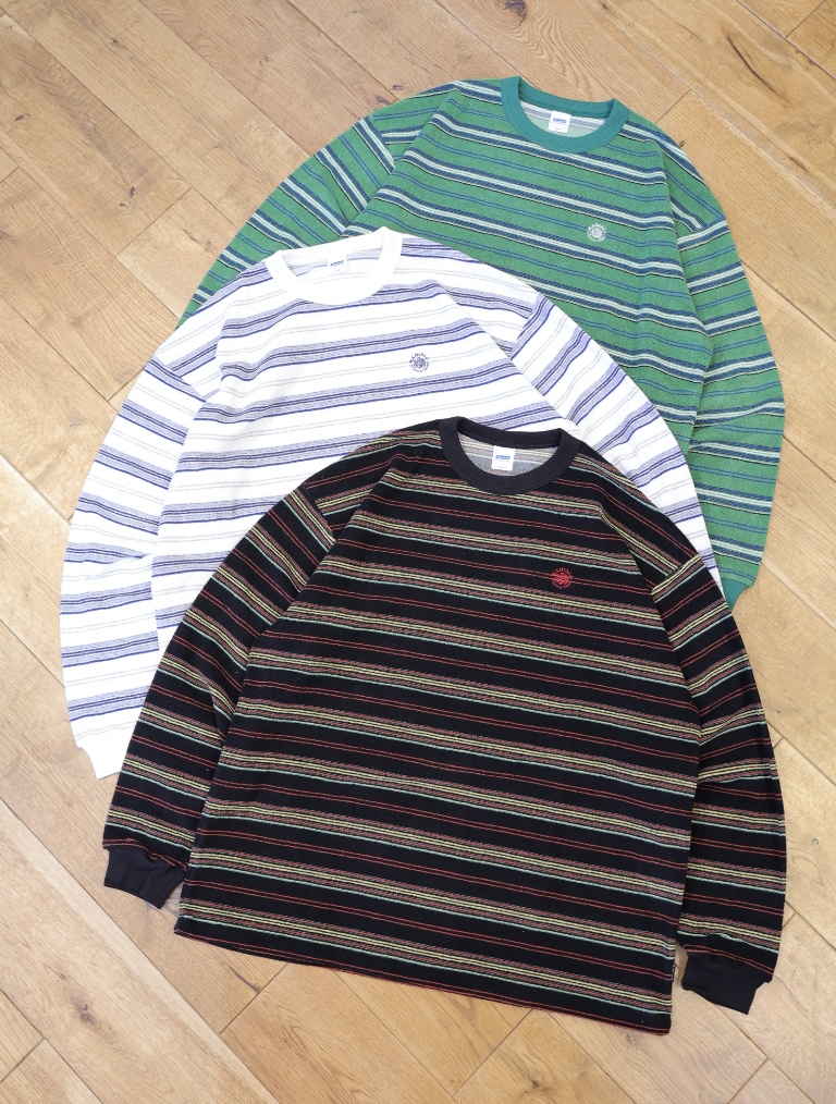 RADIALL 　「SQUIRE - CREW NECK T-SHIRT L/S」　パイルボーダー ロングスリーブティーシャツ