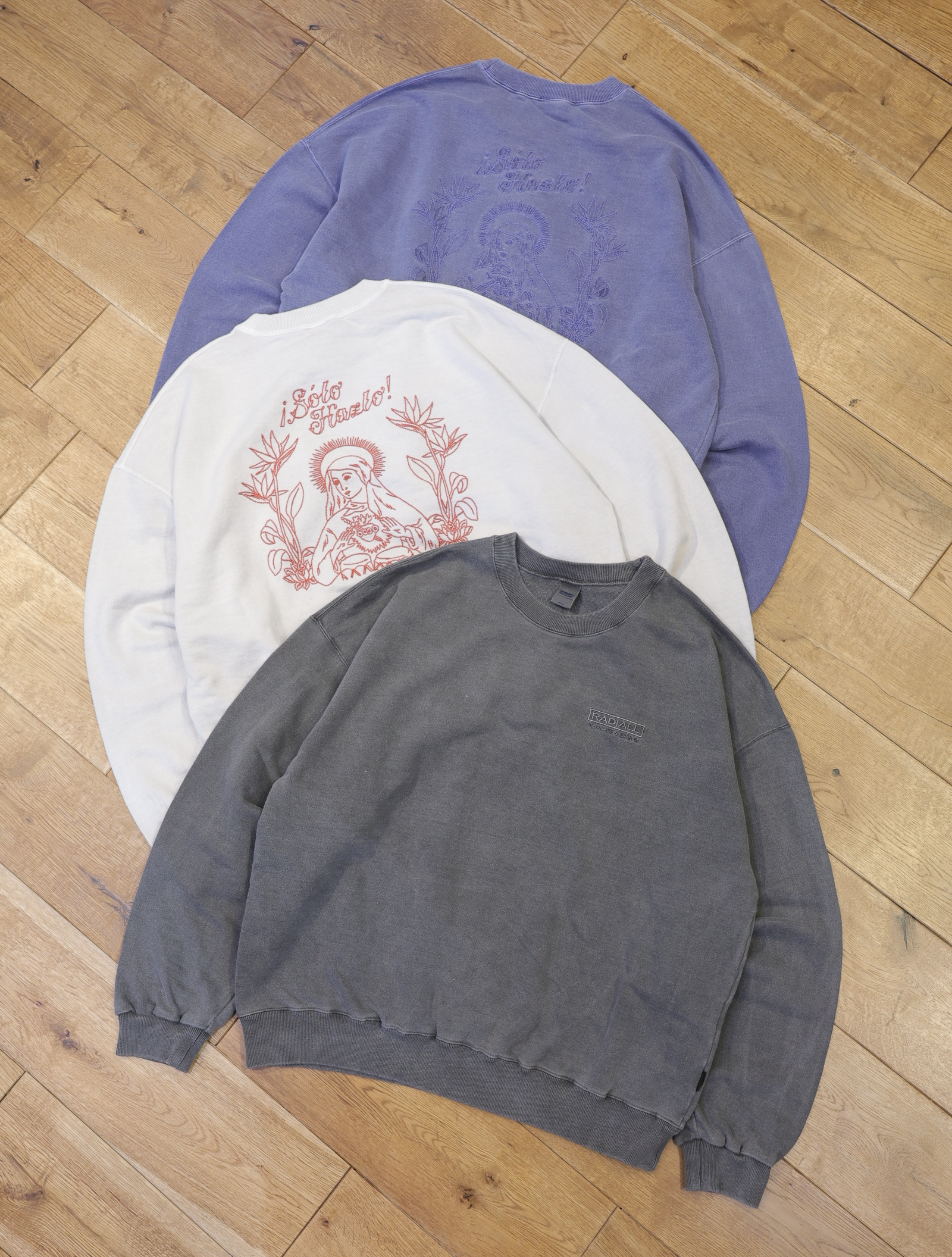 RADIALL 　 「JAM - CREW NECK T-SHIRT L/S 」　ピグメント加工 クルーネックスウェット