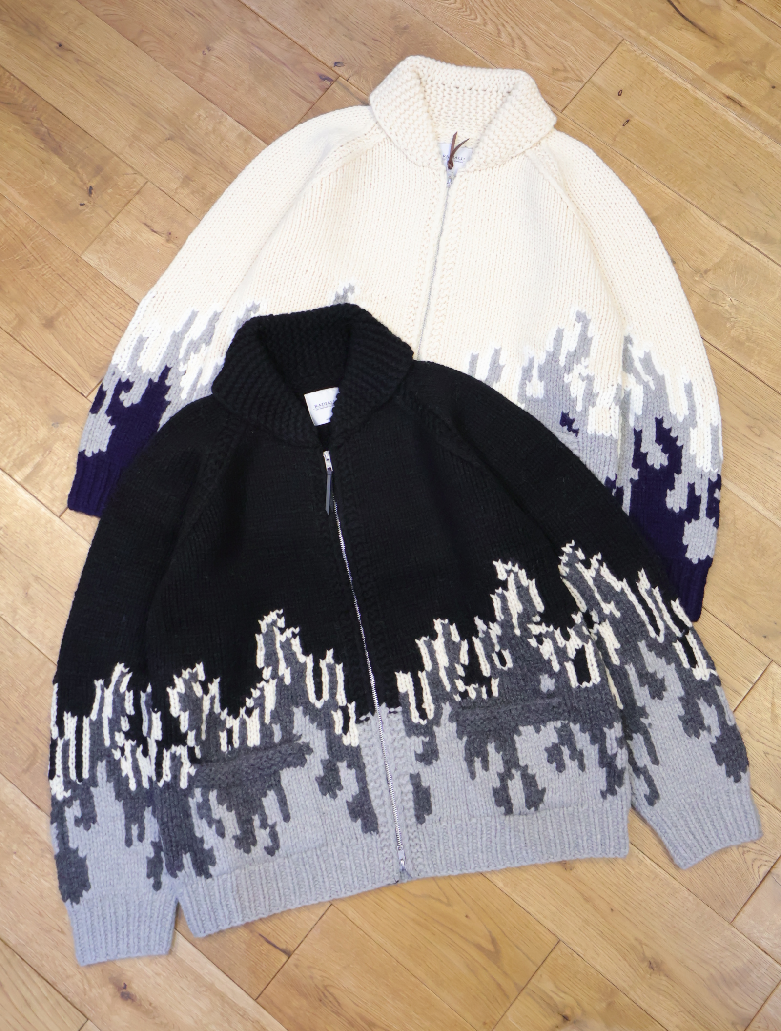 RADIALL　　「SIERRA - ZIP UP COWICHAN SWEATER 」　 ハンドメイド カウチンセーター
