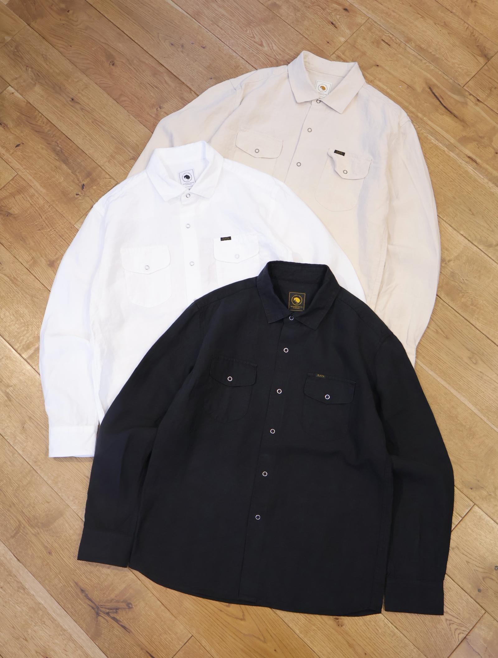 RATS　　「LINEN SHIRT」　　レギュラーカラー リネンシャツ
