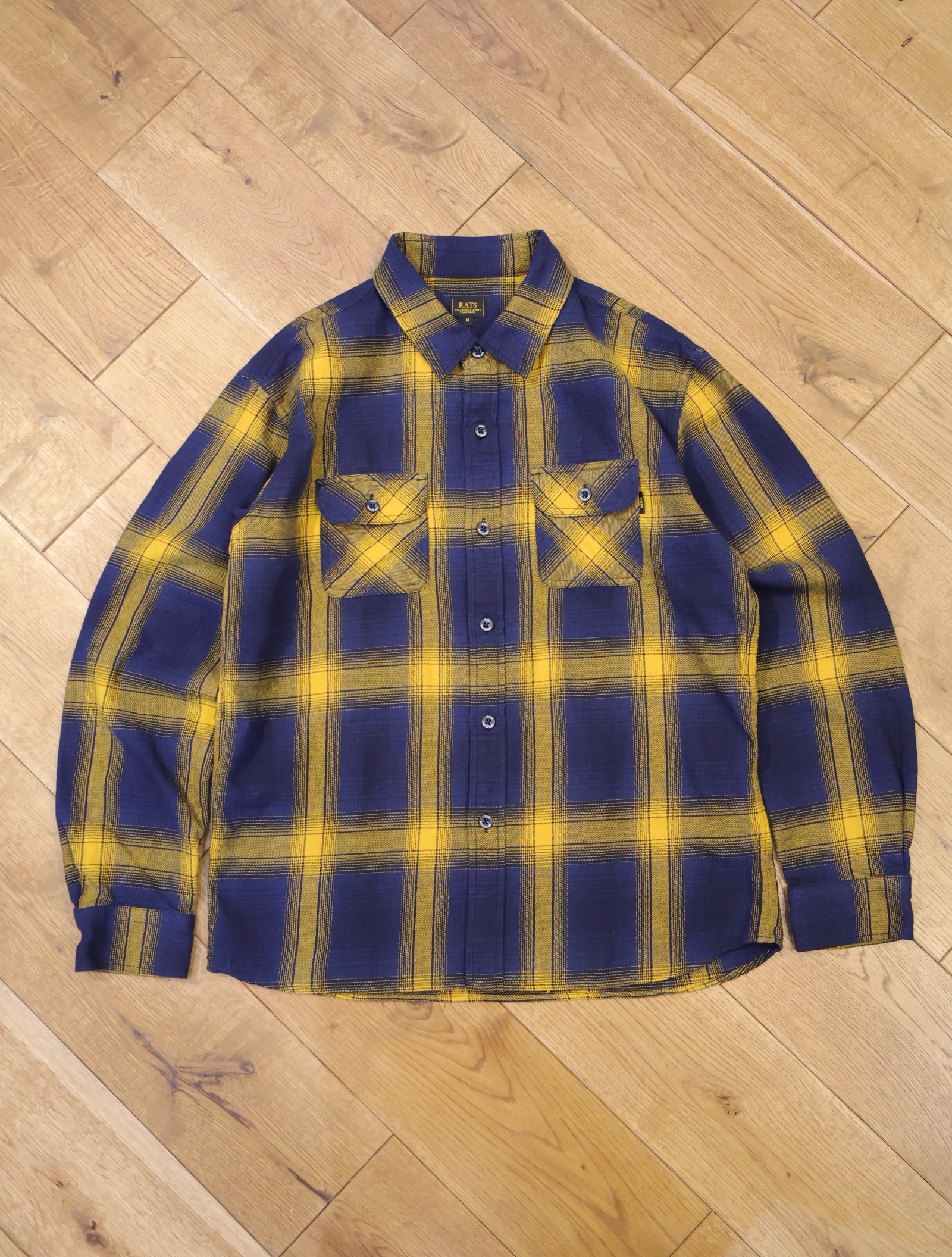 RATS　　「COTTON LINEN CHECK SHIRT」　　レギュラーカラー フランネルチェックシャツ