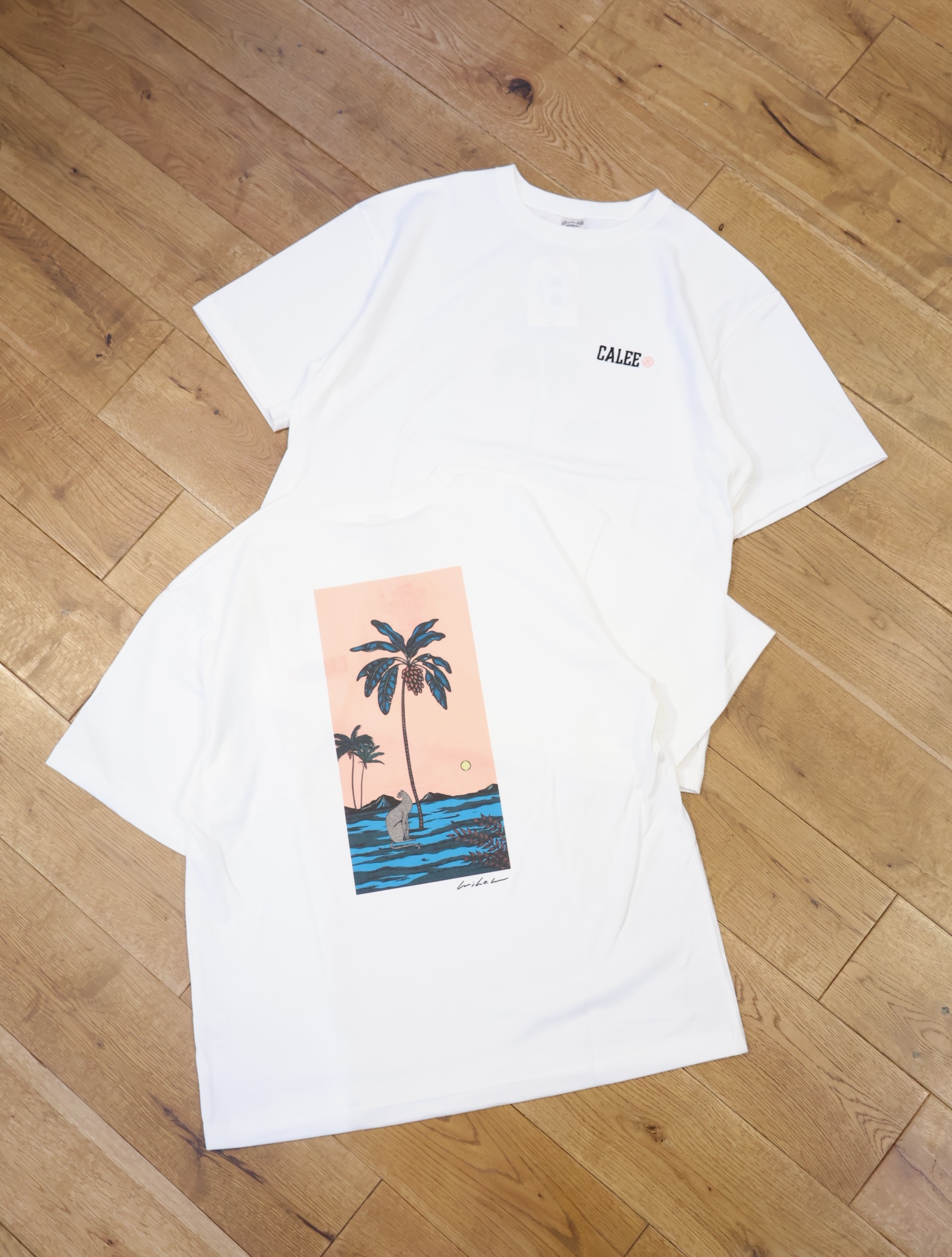 CALEE × MIHO MURAKAMI　　「DROP SHOULDER PRINT TEE＜TYPE C＞」　　ドロップショルダープリントティーシャツ