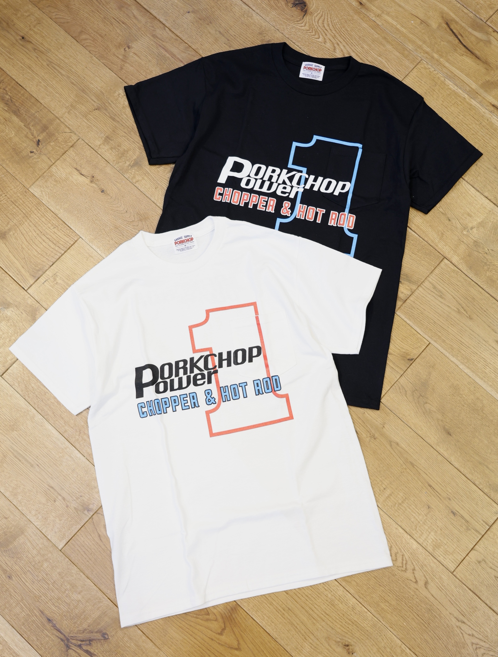 【4月26日 発売！】PORKCHOP GARAGE SUPPLY　「P POWER POCKET TE」  プリントポケットティーシャツ