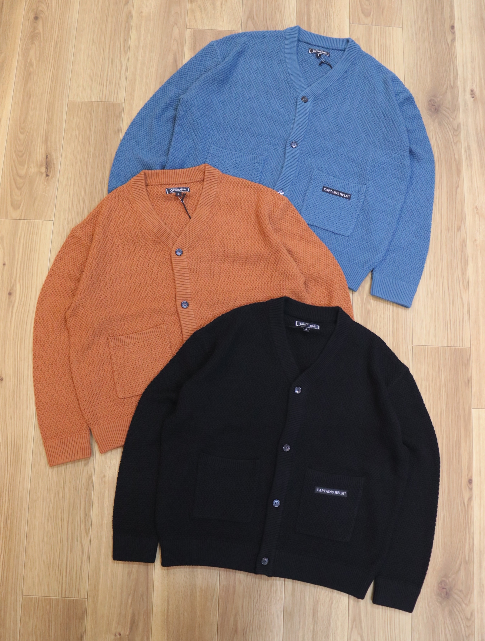 CAPTAINS HELM　　「#WAFFLE CARDIGAN」  　ワッフル ニットカーディガン