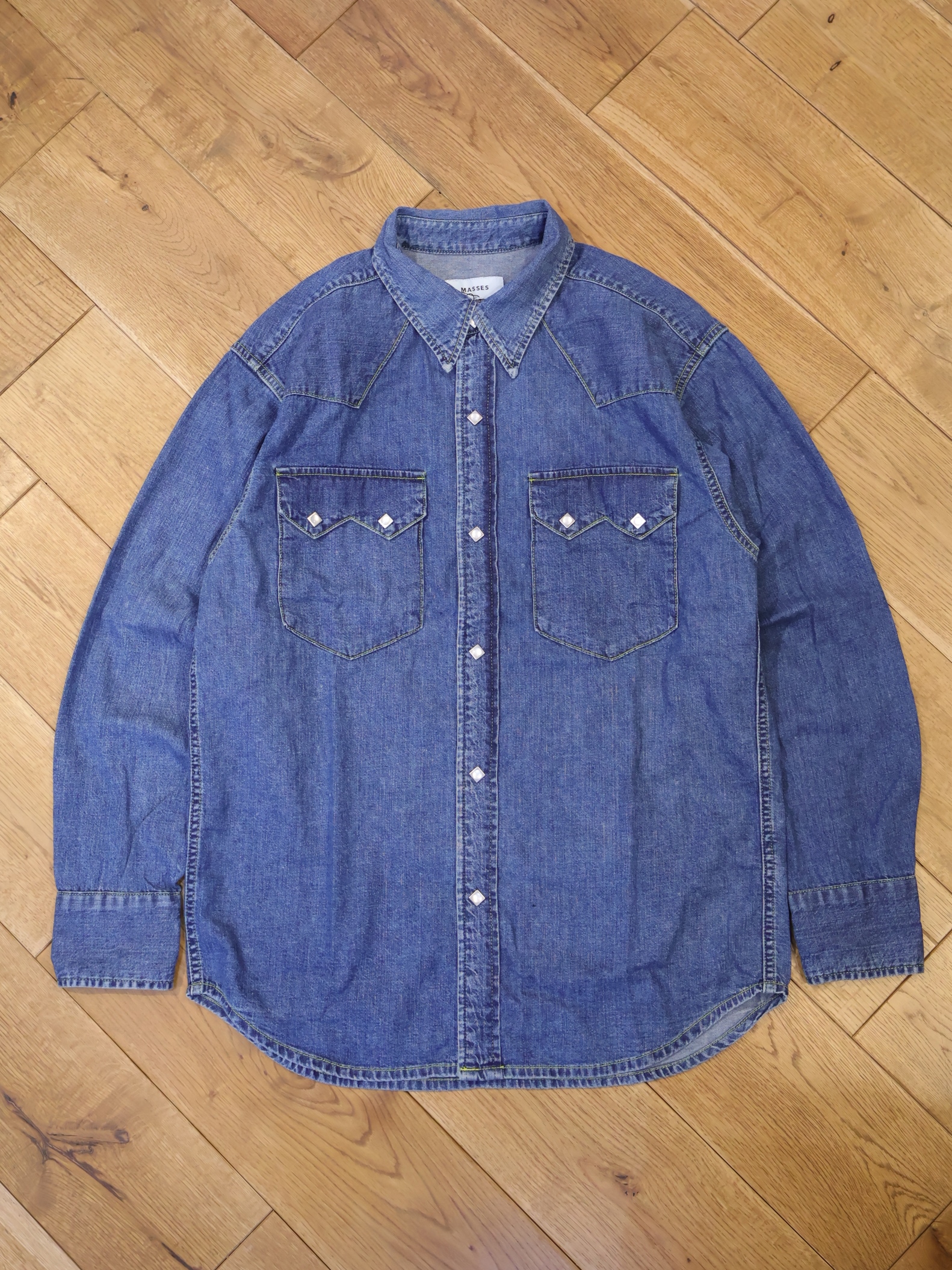 MASSES　「DENIM SHIRT H.WASH」　デニムウエスタンシャツ