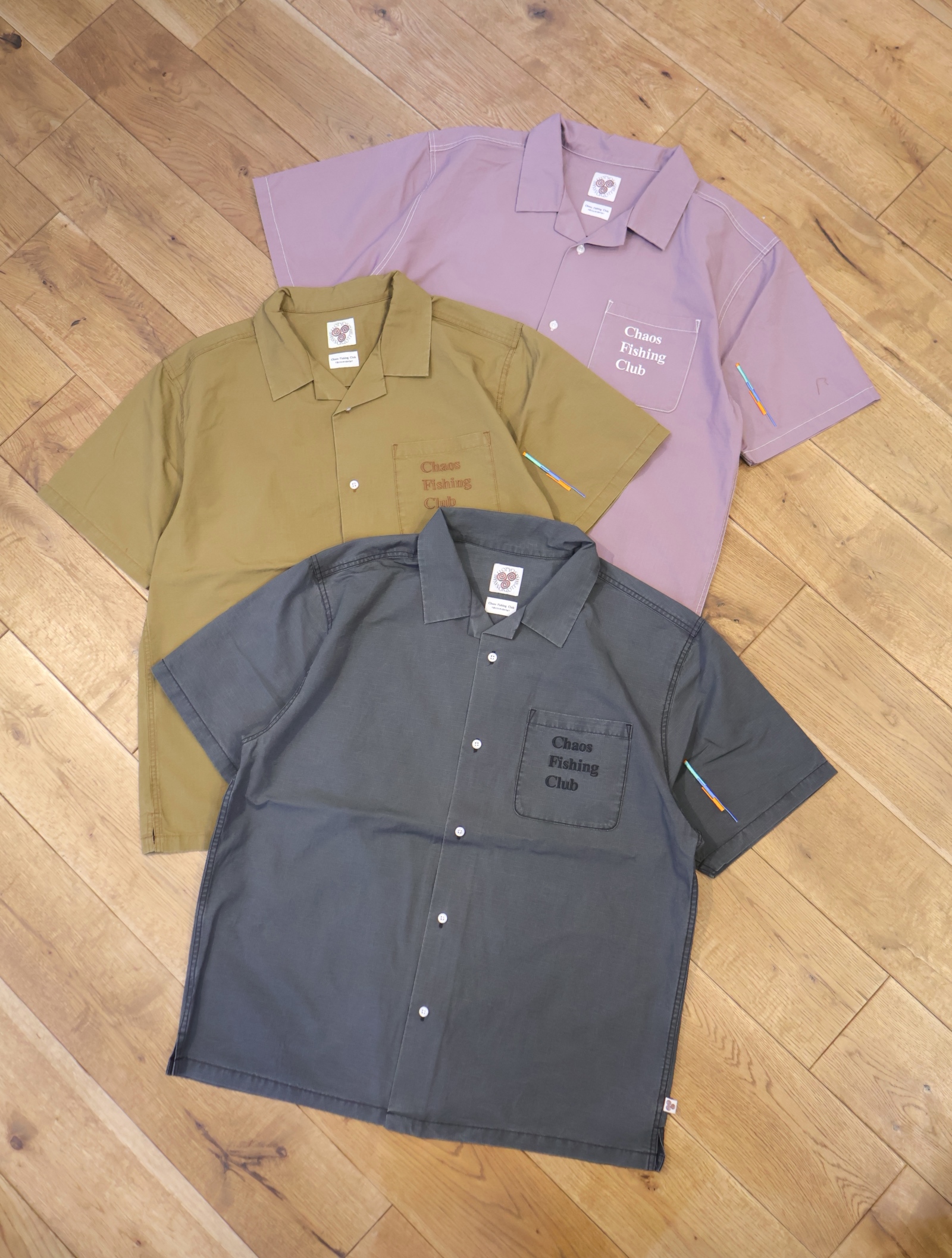 SAY HELLO × Chaos Fishing Club　「New Work Shirts」　オープンカラーワークシャツ