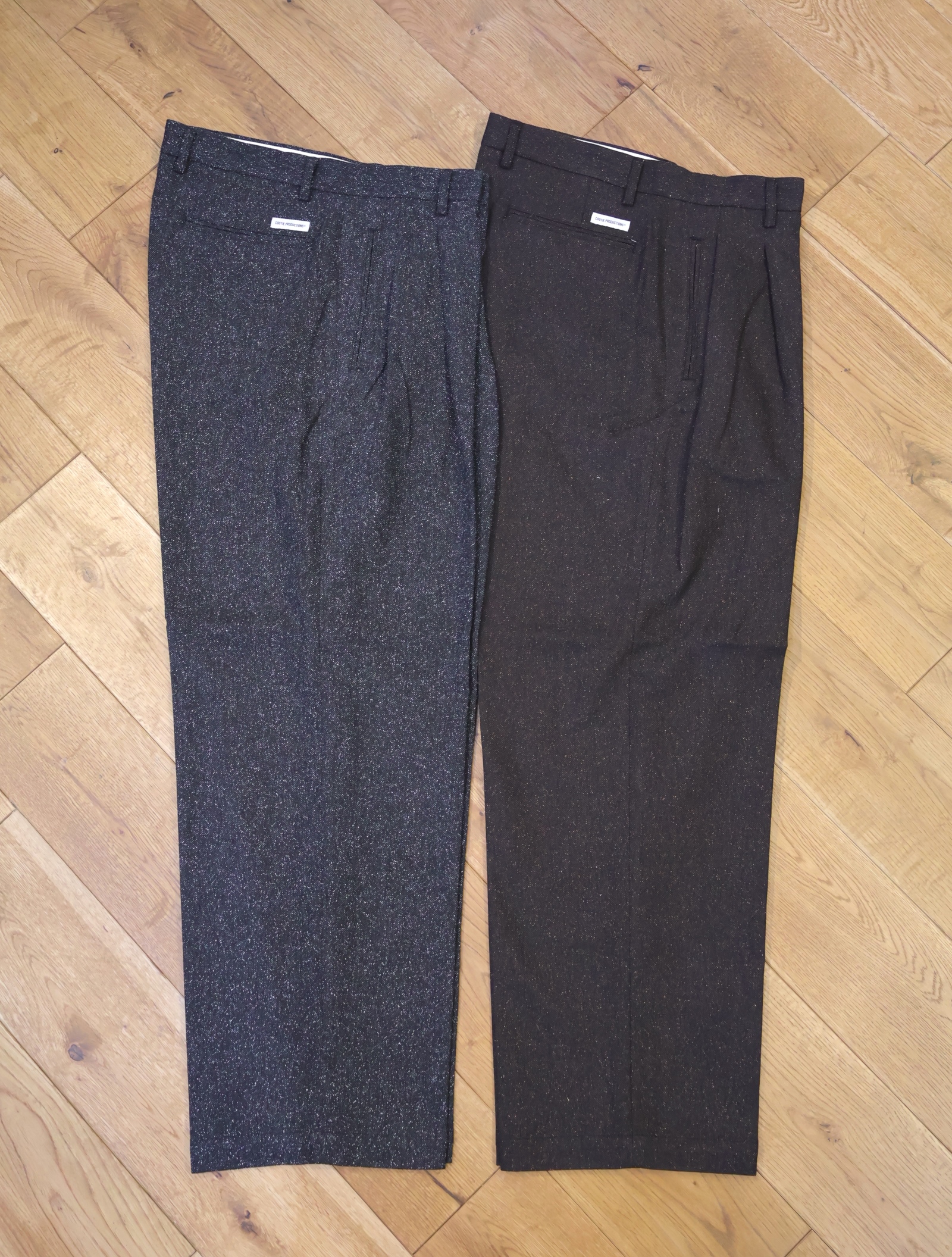 COOTIE　「Silk Nep Herringbone 2 Tuck Wide Trousers」　2タック ワイドシルエット トラウザーパンツ