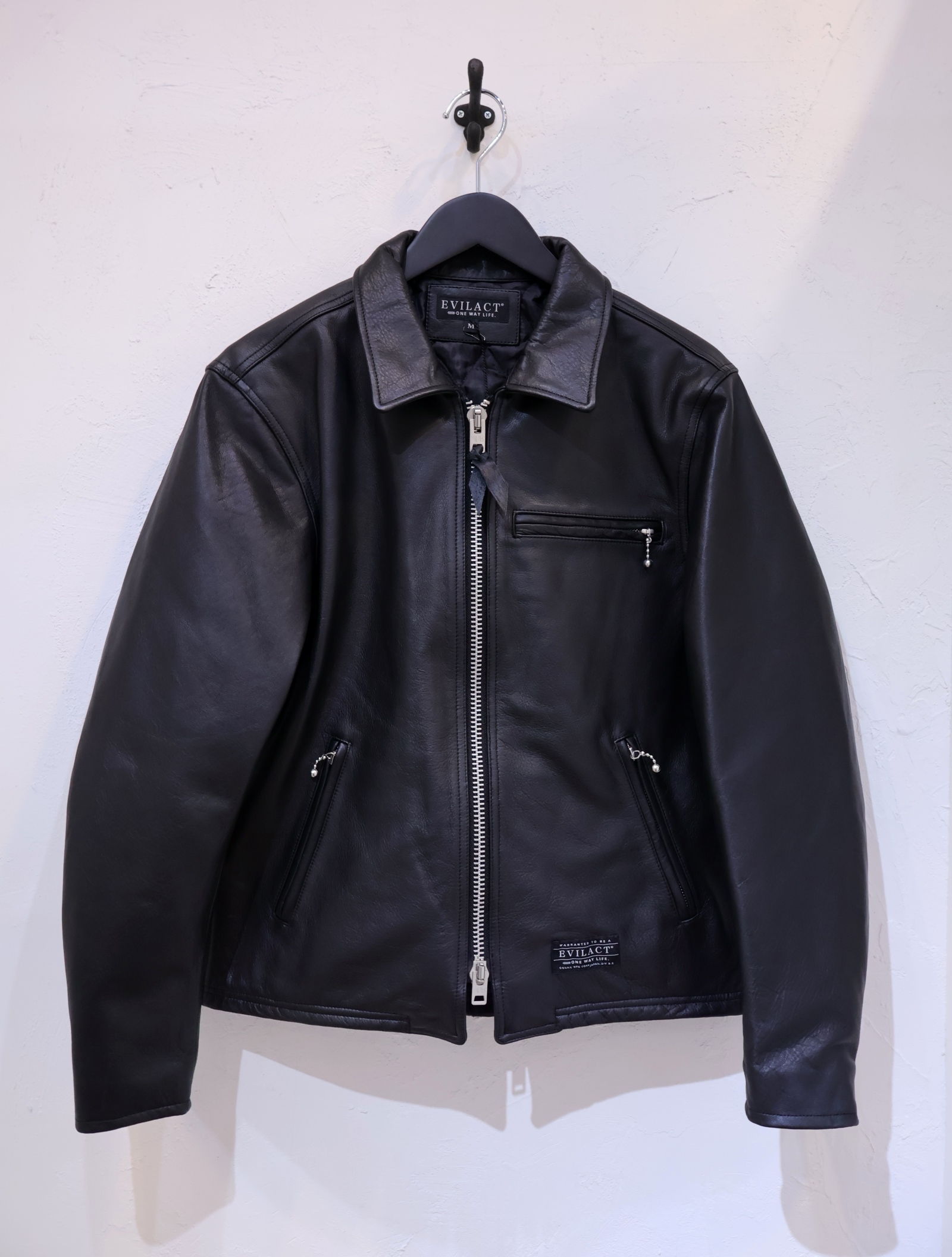 EVILACT 　「EVILACT SINGLE RIDERS JKT」　カウレザー シングルライダースジャケット