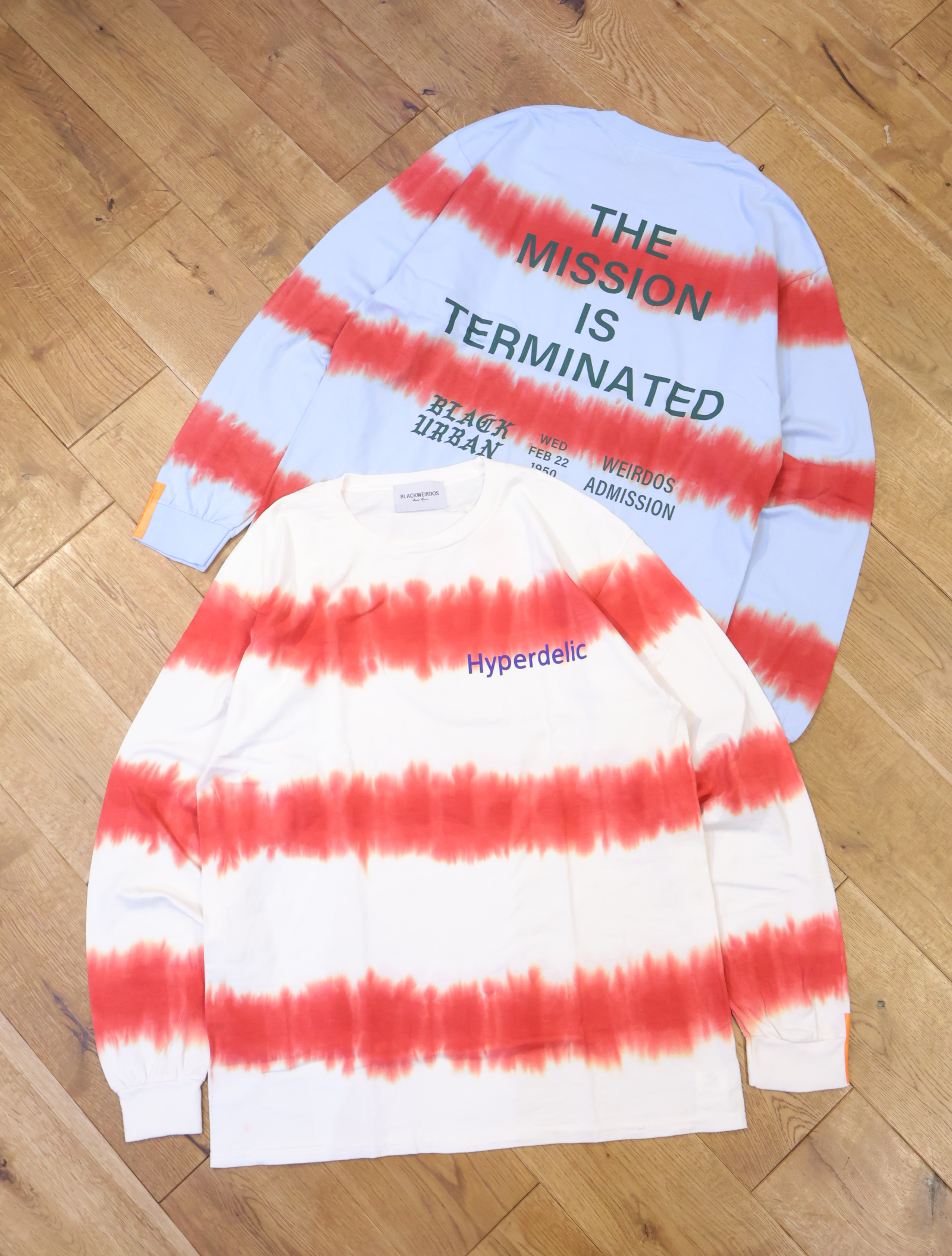 Black Weirdos 　「Tiedye Border LS Tee」　プリントロングスリーブティーシャツ