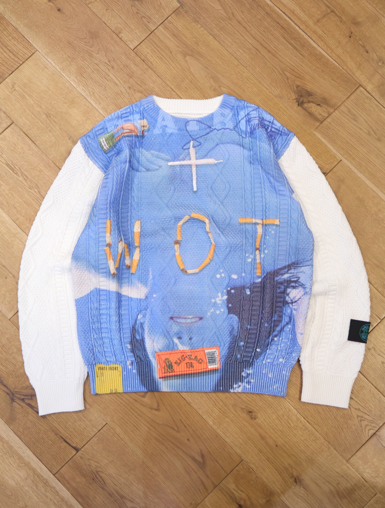 Black Weirdos 　「Ruin Aran Sweater」　アランニットセーター