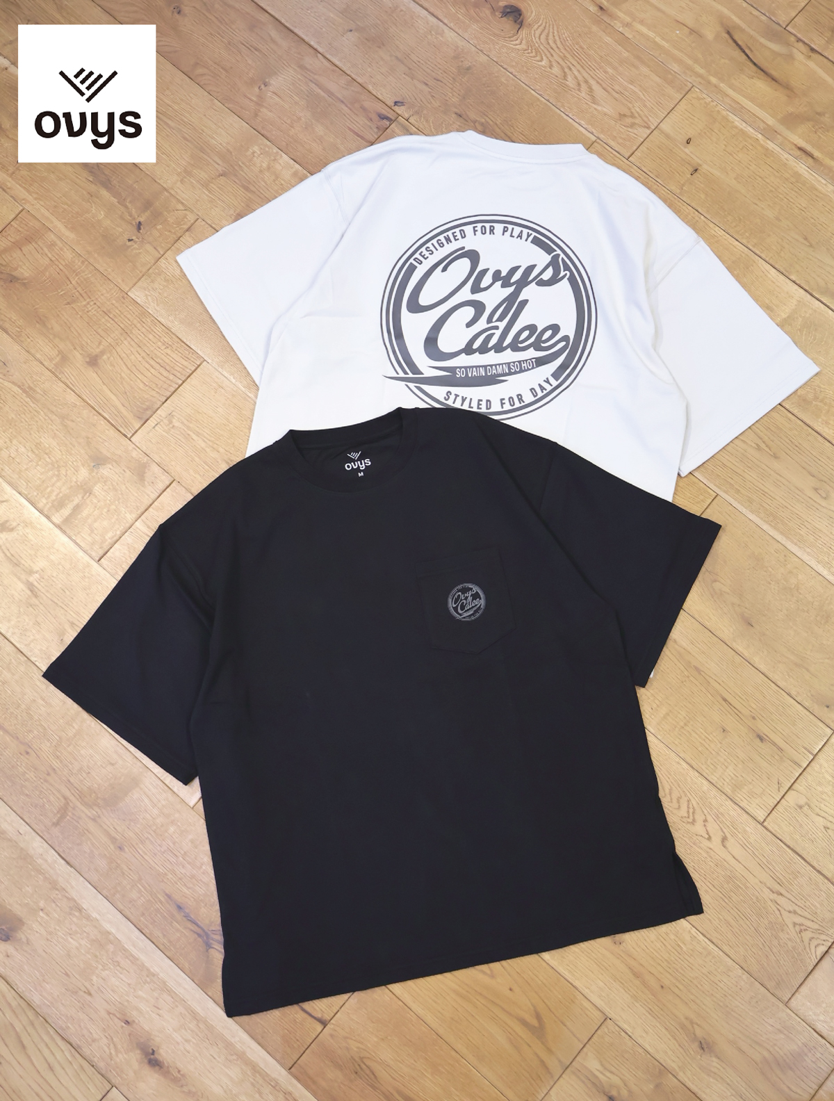 CALEE　　「× OVYS VAL LOGO POKCET S/S TEE」　　 プリントポケットティーシャツ