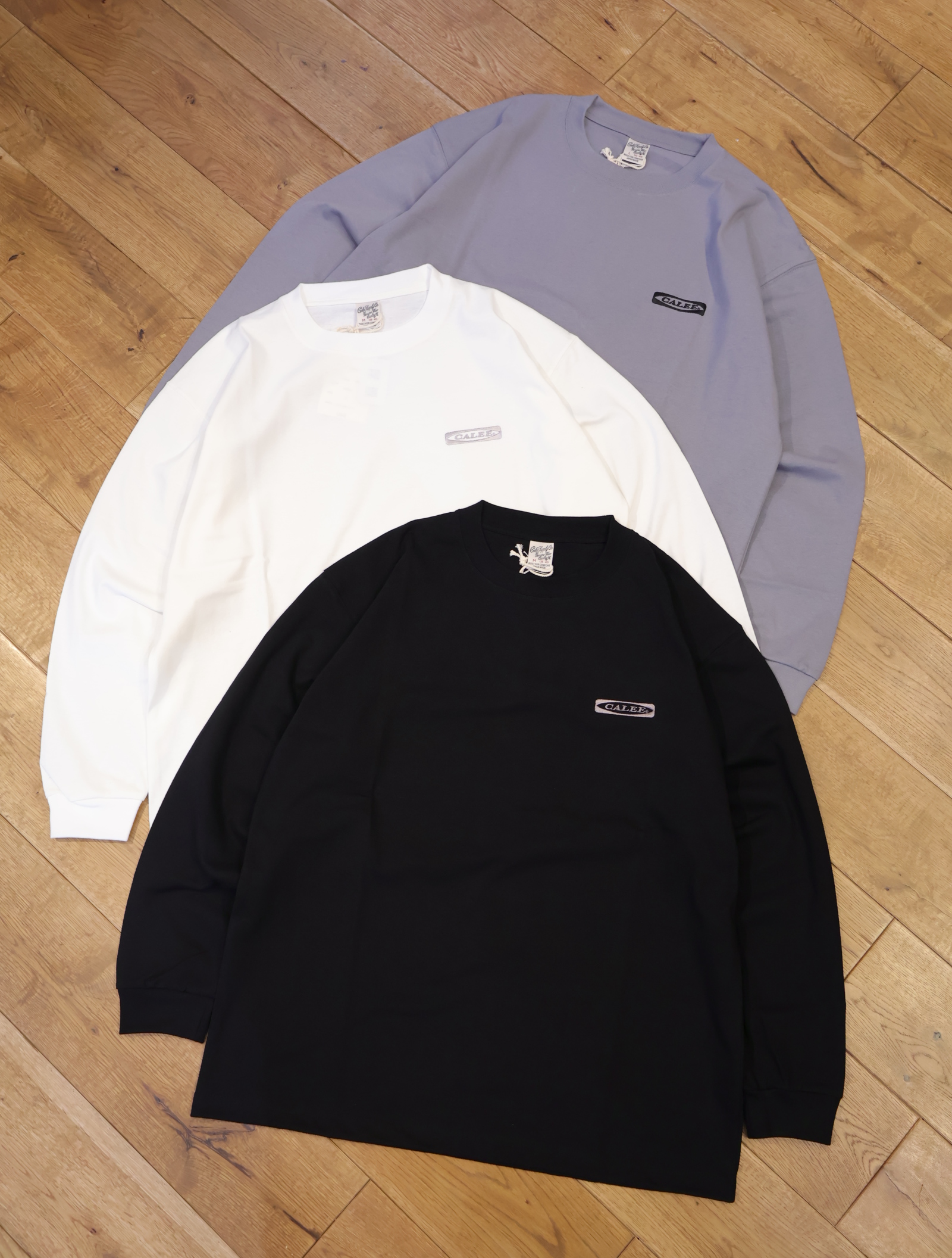 CALEE　　「VINTAGE TYPE CALEE LOGO L/S TEE」　　ドロップショルダーロンティー