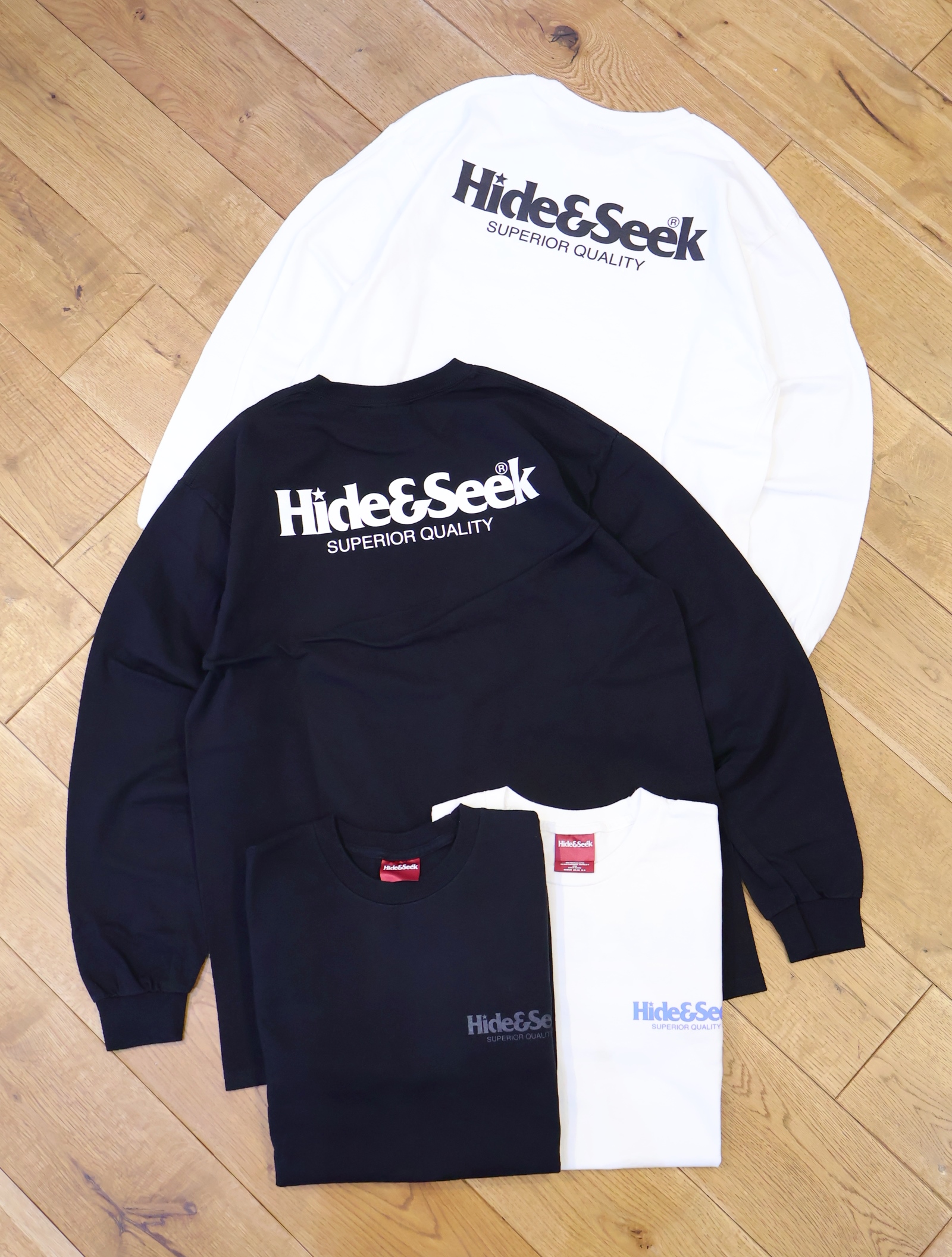 Hide and Seek　「Logo L/S Tee(26ss)」　プリントロングスリーブティーシャツ