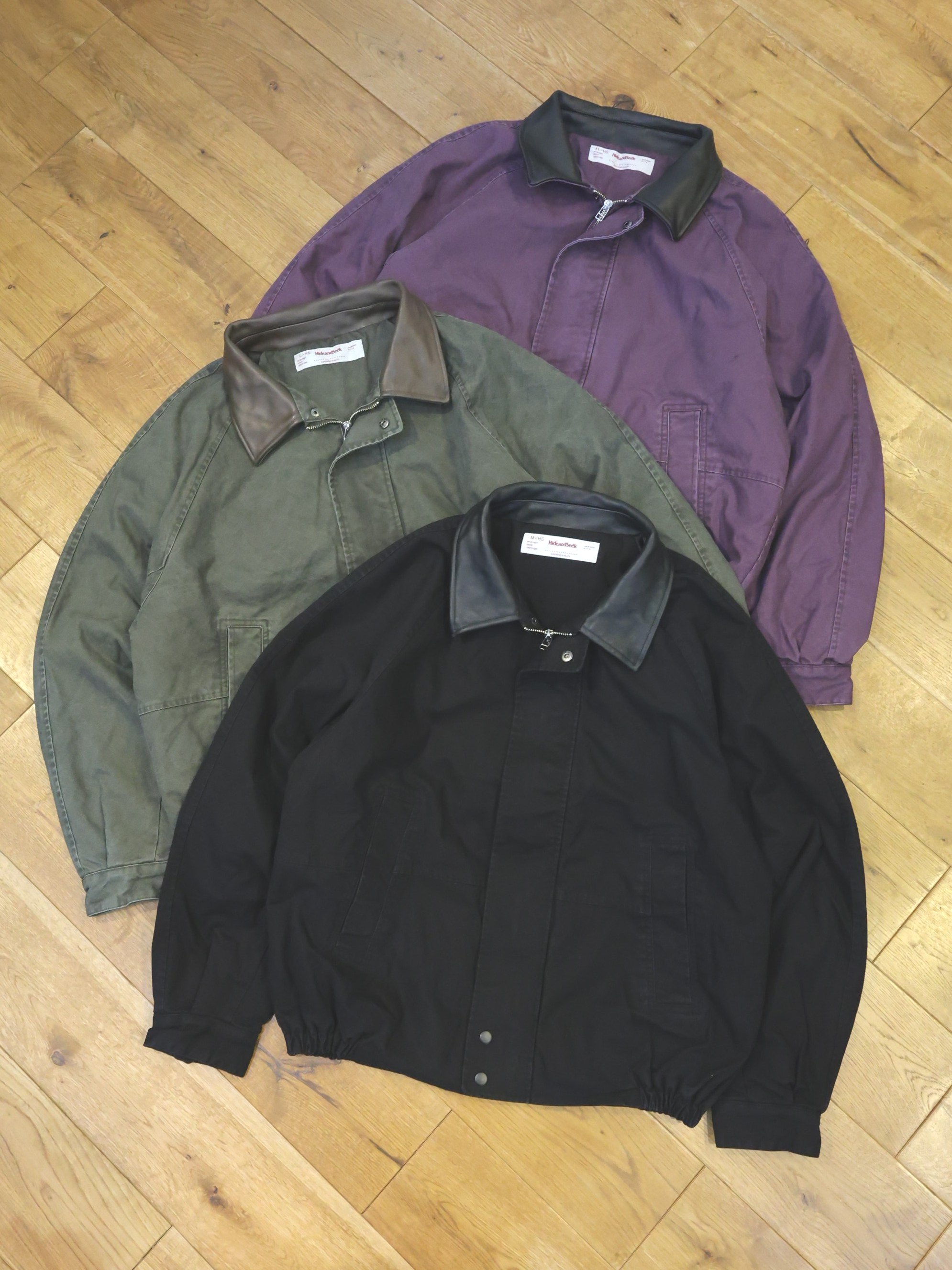 Hide and Seek　「Work Zip Jacket（26aw）」　ユーズド加工 ジップアップワークジャケット