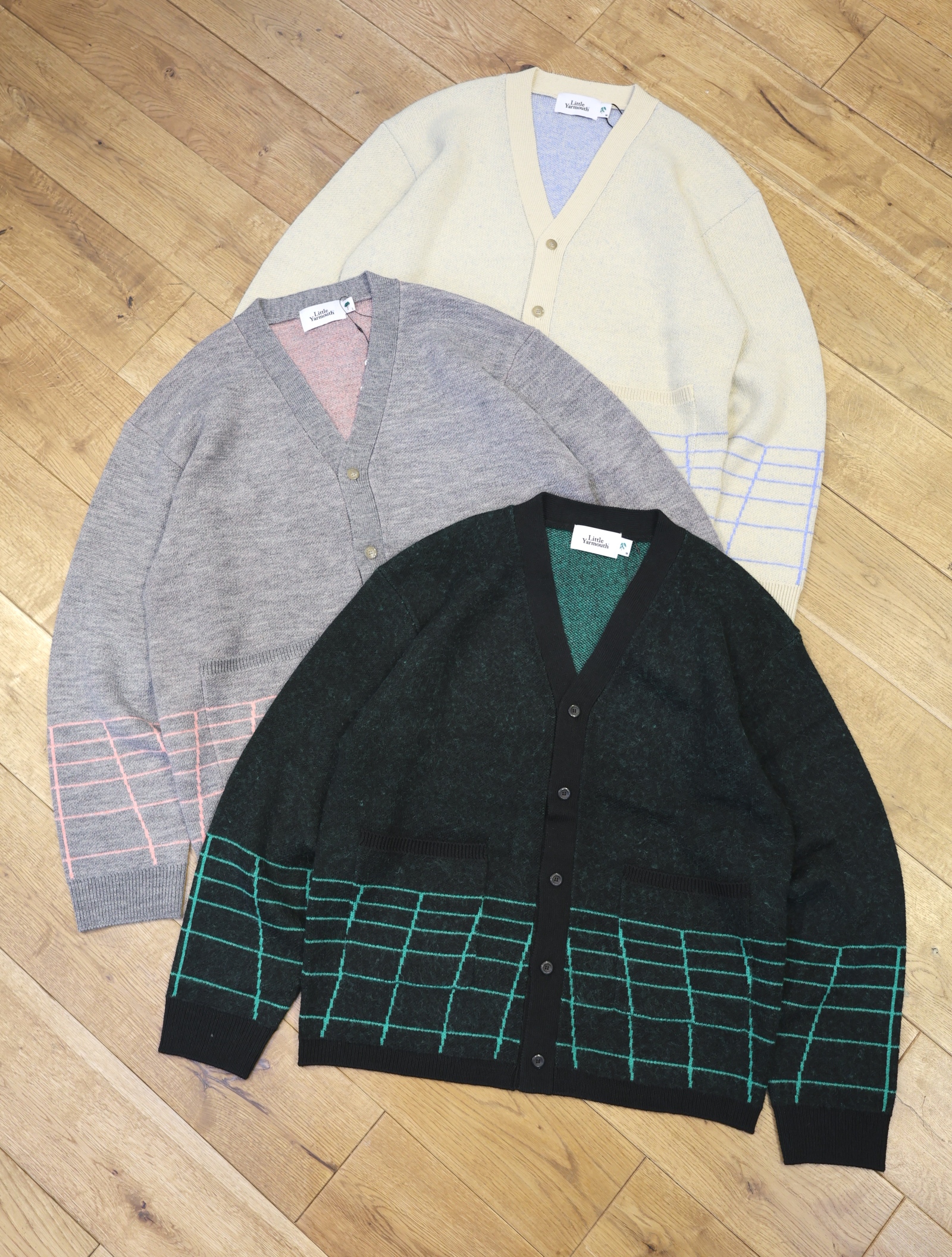 Little Yarmouth　 「Grid Knit Cardigan」　ニットカーディガン