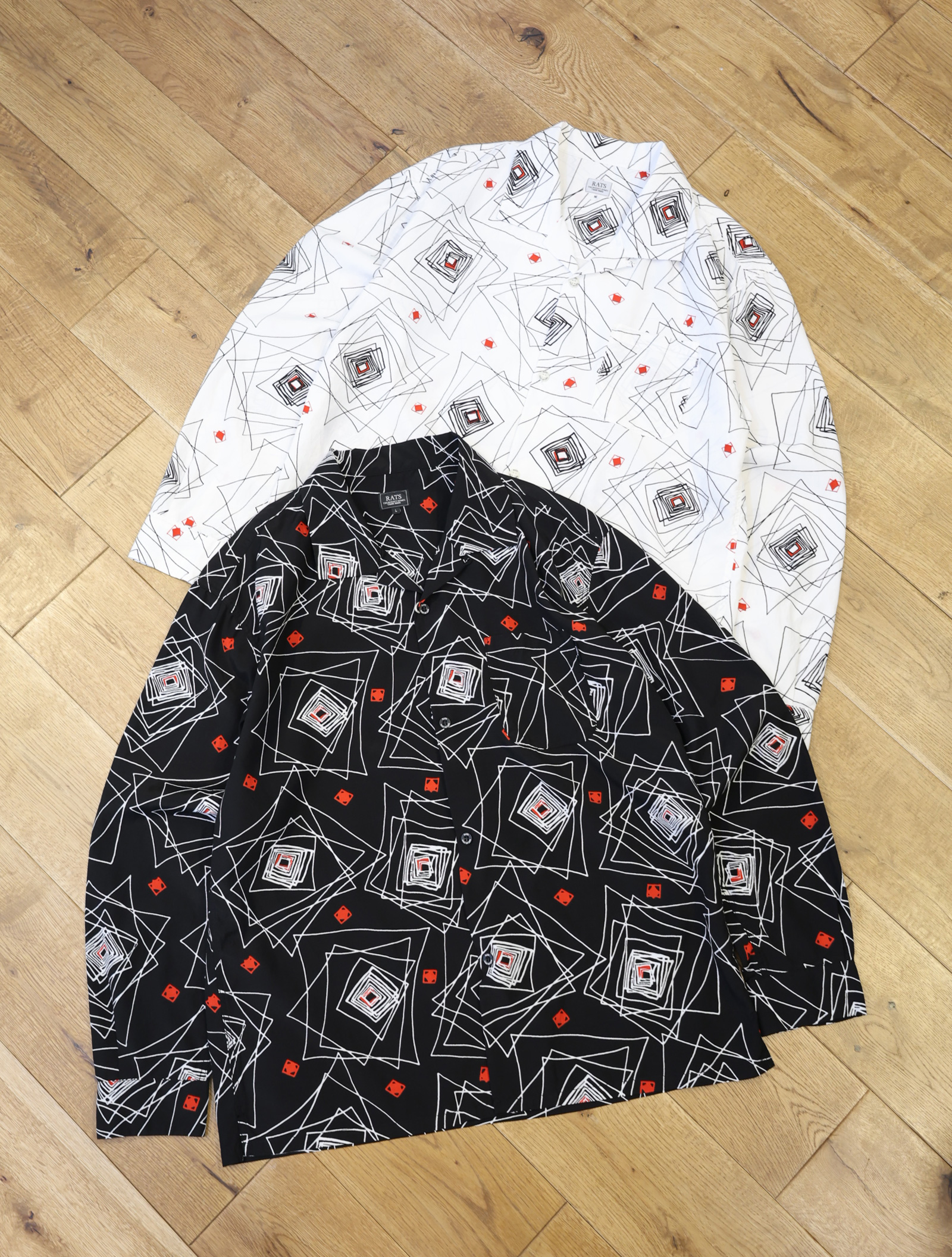 RATS　「GEOMETRIC L/S SHIRT」　オープンカラーシャツ