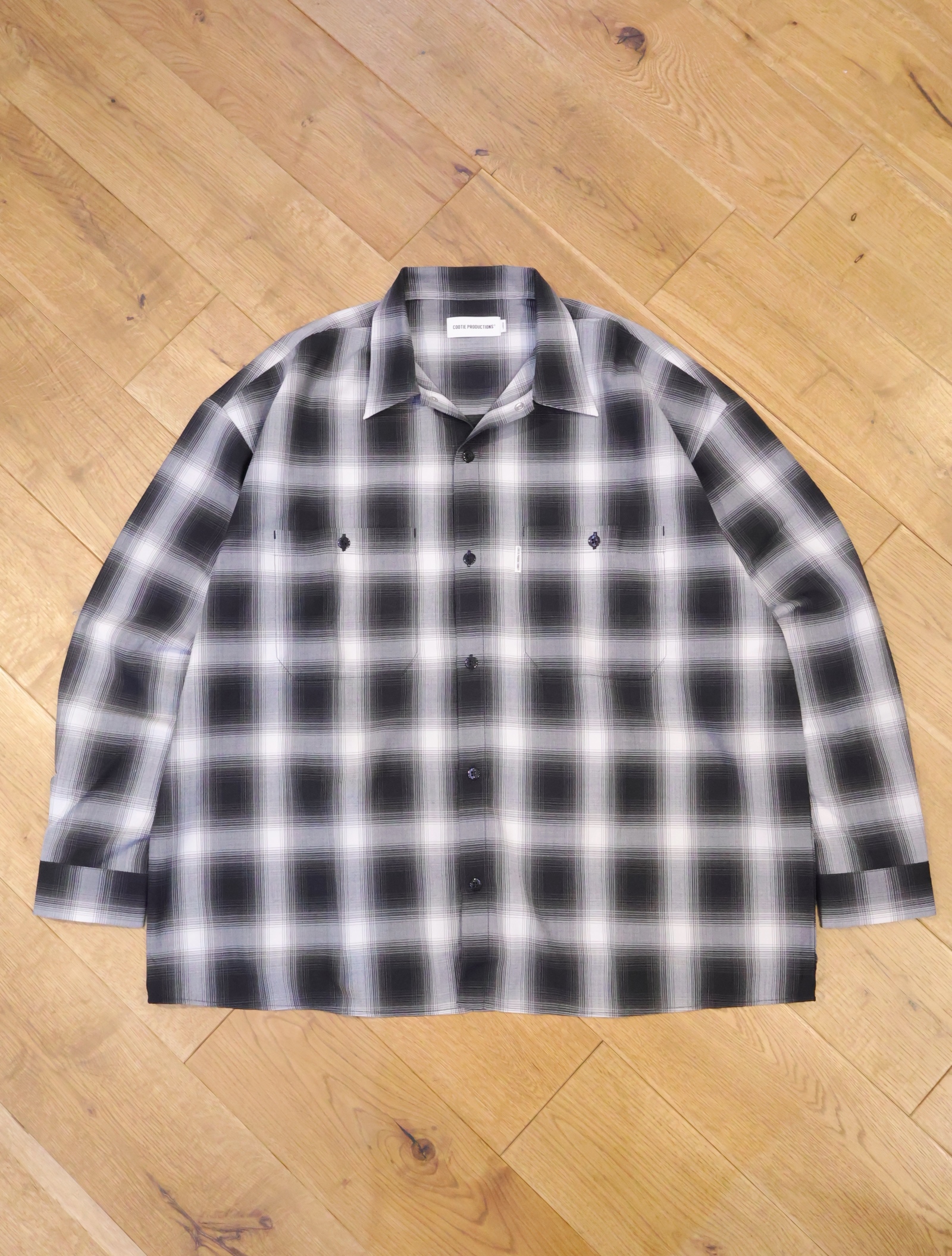 COOTIE 「T/W Work L/S Shirt＜CHECK＞」 オープンカラー ワークシャツ
