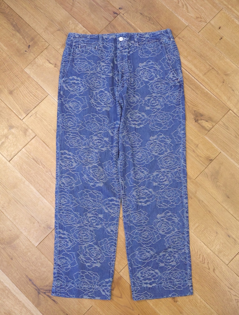 CALEE　　「ROSE PATTERN JACQUARD DENIM SLACKS」　ジャガードデニムスラックス