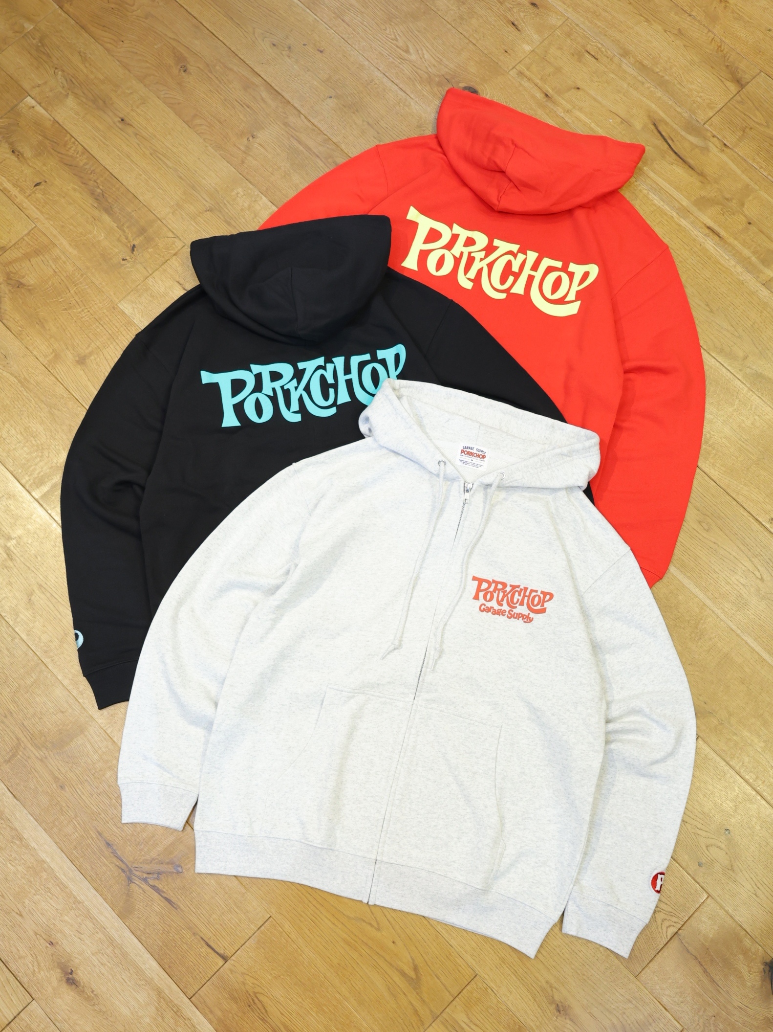 【9月13日 発売！】PORKCHOP GARAGE SUPPLY　「SC LOGO ZIP UP HOODIE」  スウェットジップアップフーディー