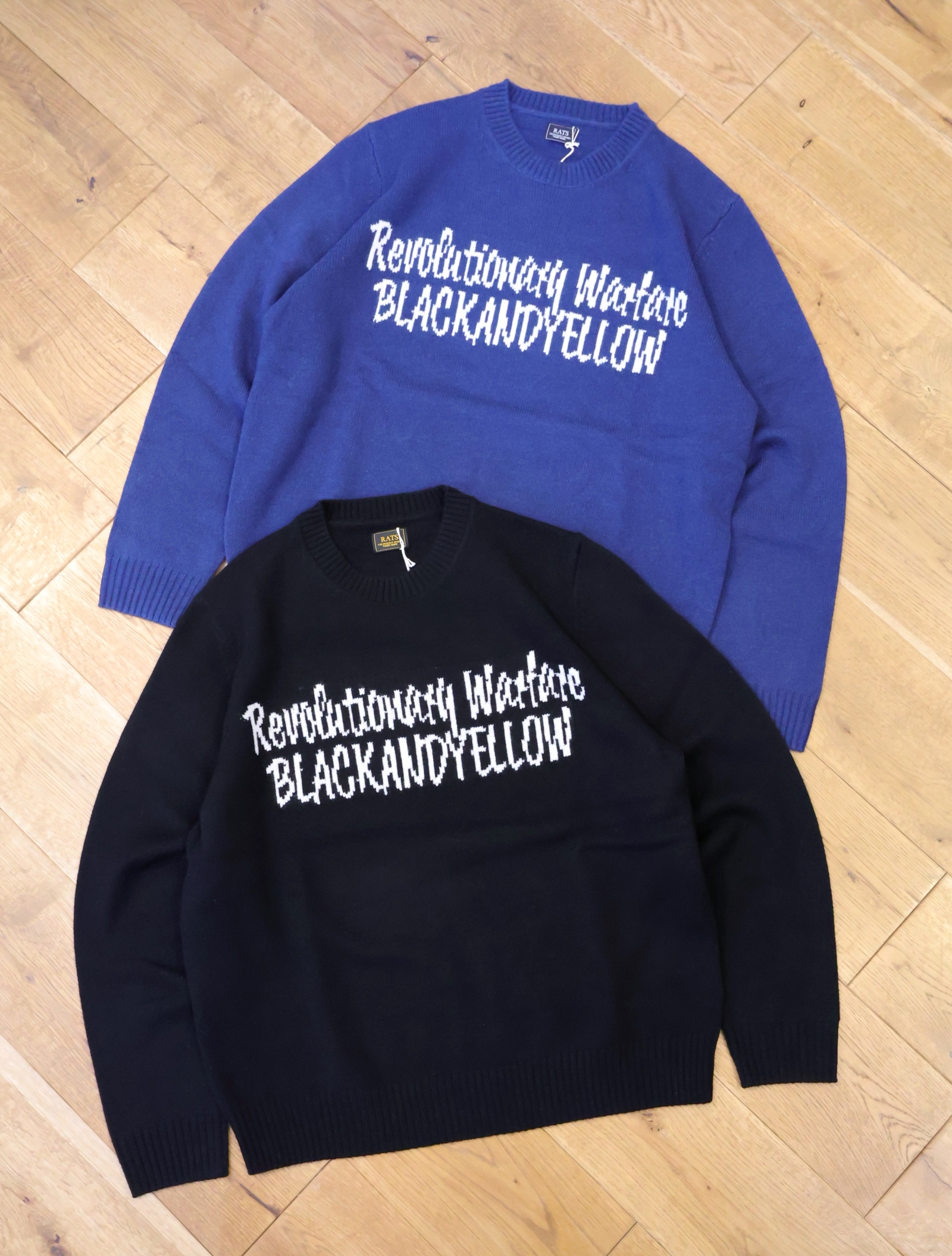 RATS　 「JACQUARD LOGO KNIT」　 クルーネックニットセーター