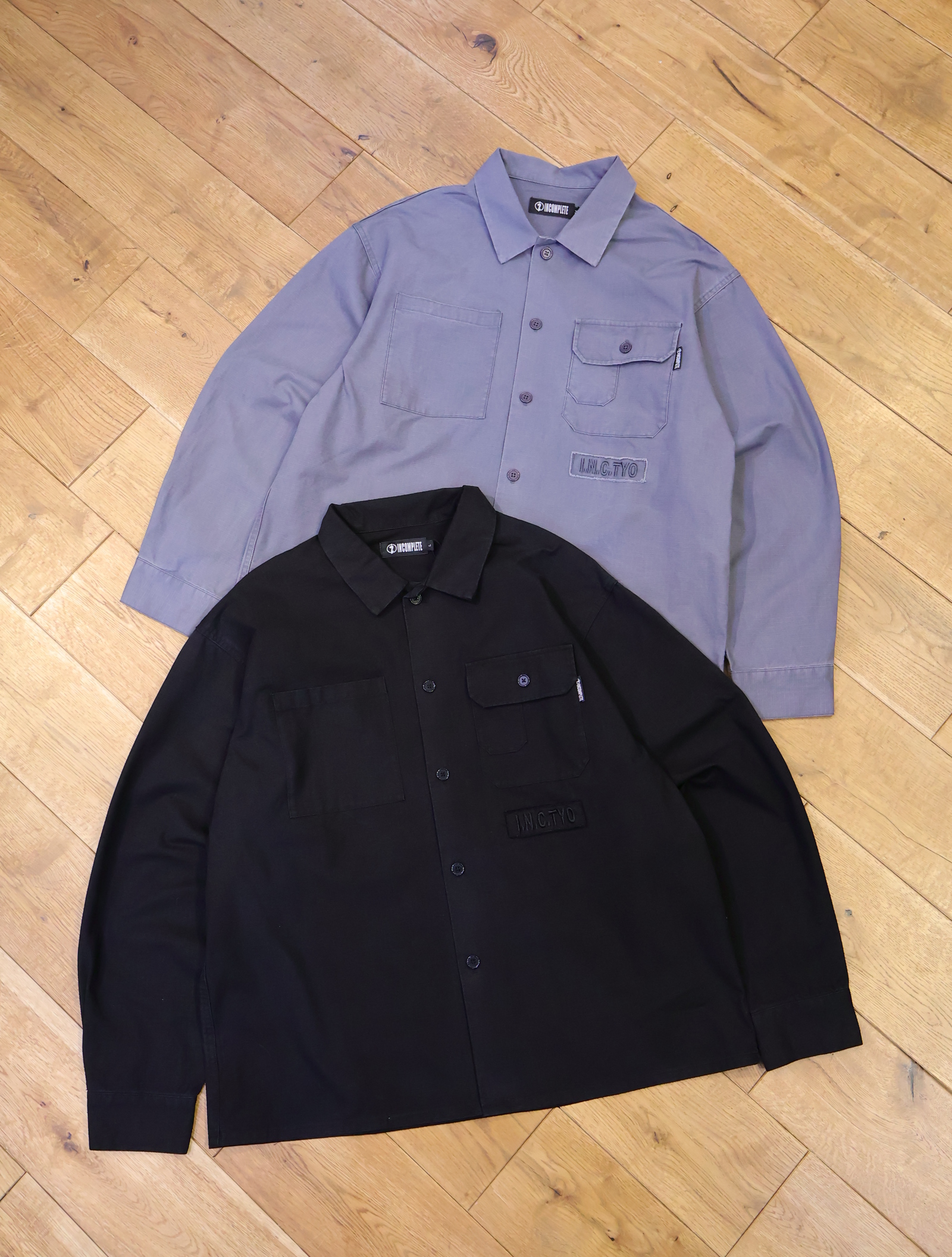 INCOMPLETE TOKYO 　「Ripstop L/S shirts」　リップストップ オープンカラーシャツ