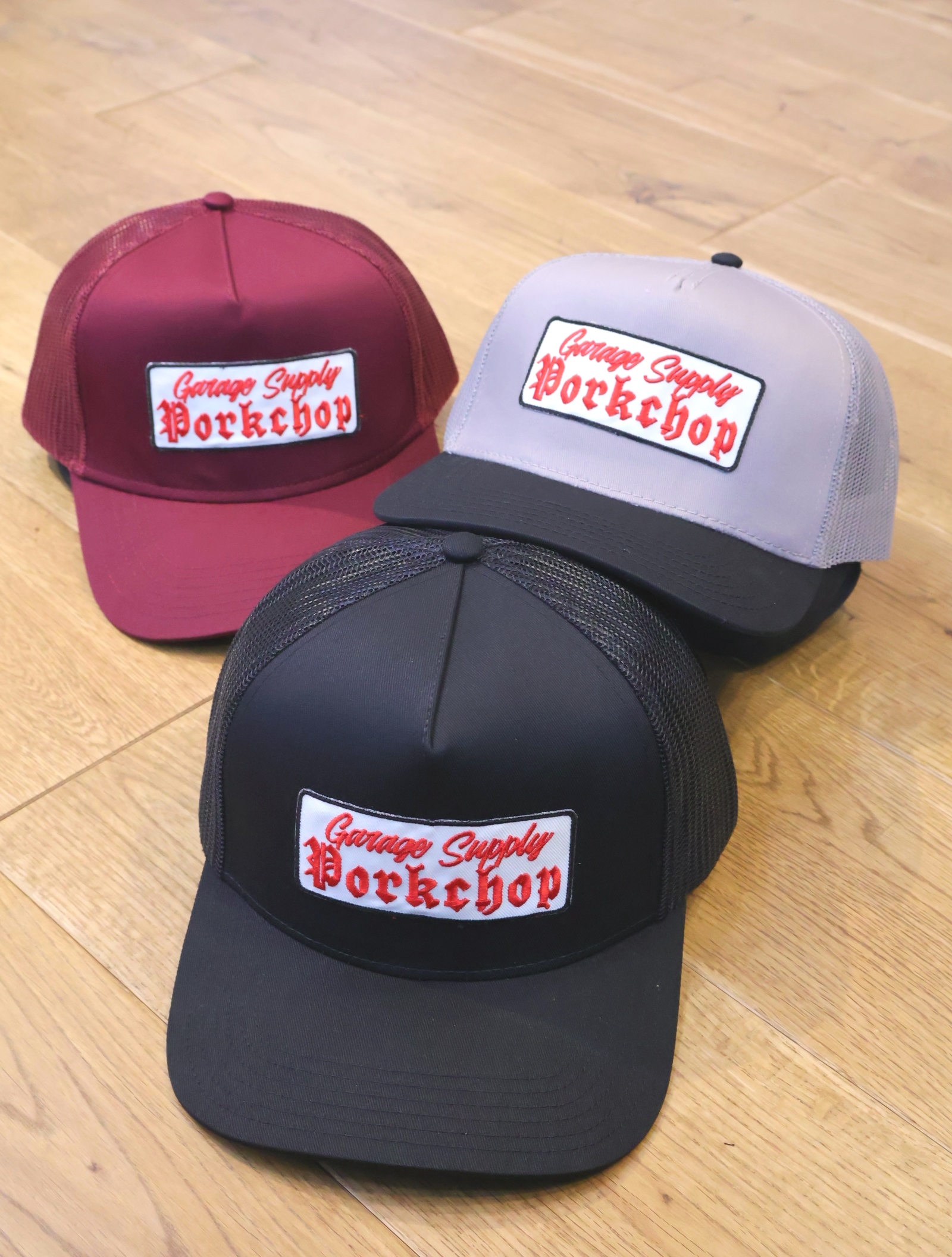 PORKCHOP GARAGE SUPPLY　「O.E. WAPPEN MESH CAP」 　5パネルメッシュキャップ