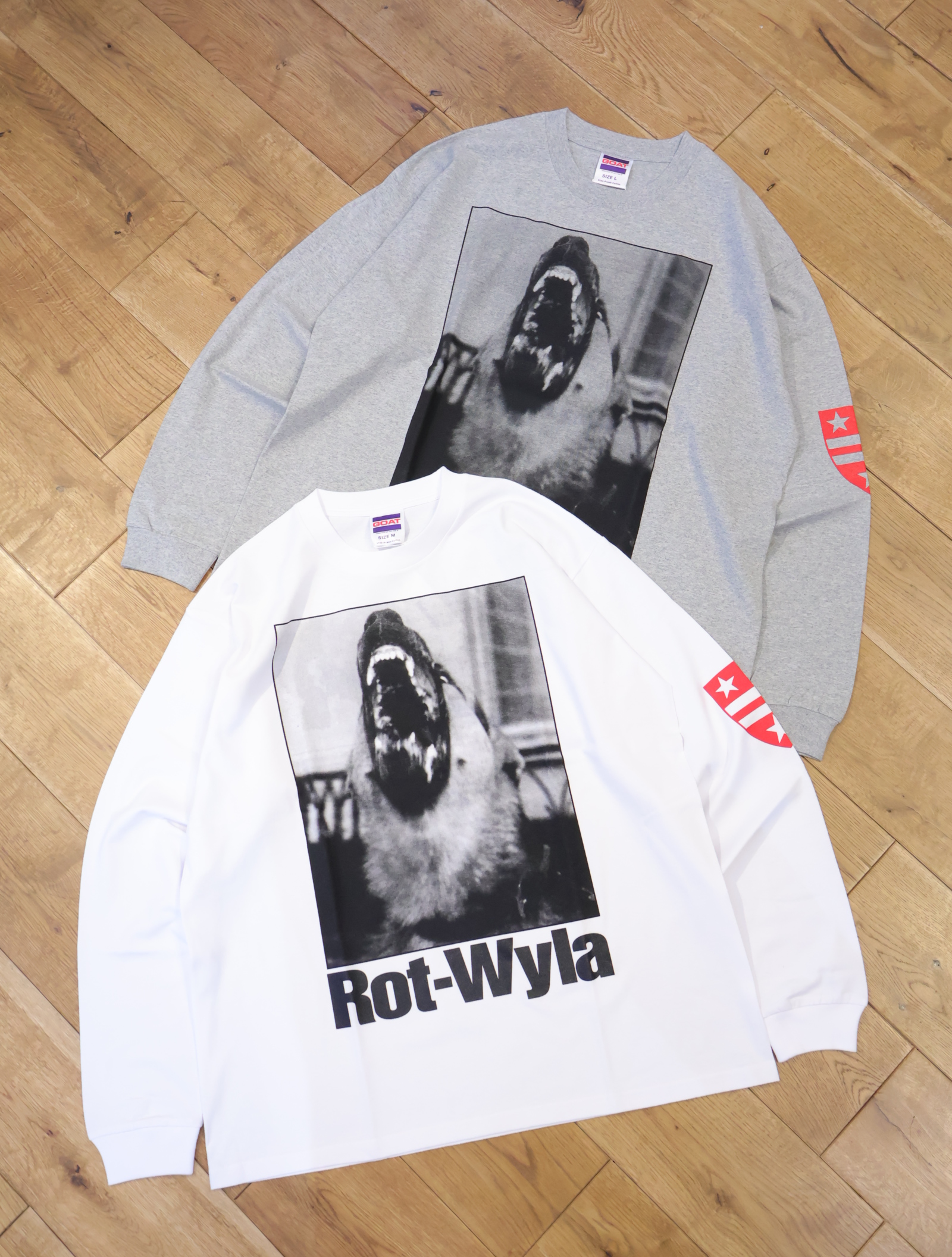 ROTTWEILER　　　「DOG PHOTO LS TEE」 　プリント ロングスリーブティーシャツ
