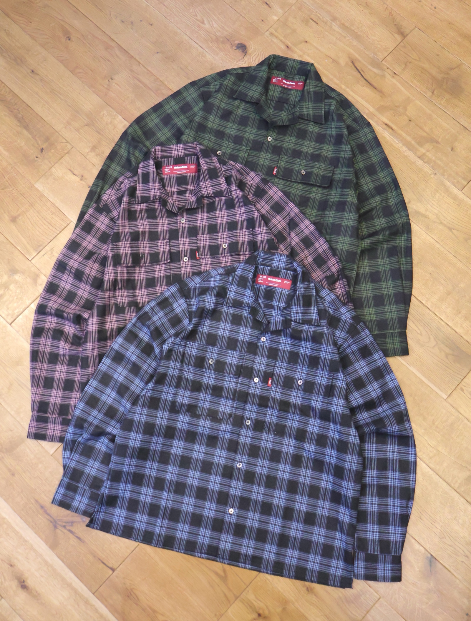 Hide and Seek　「Check  L/S Shirt（25AW-2）」　オープンカラーチェックシャツ