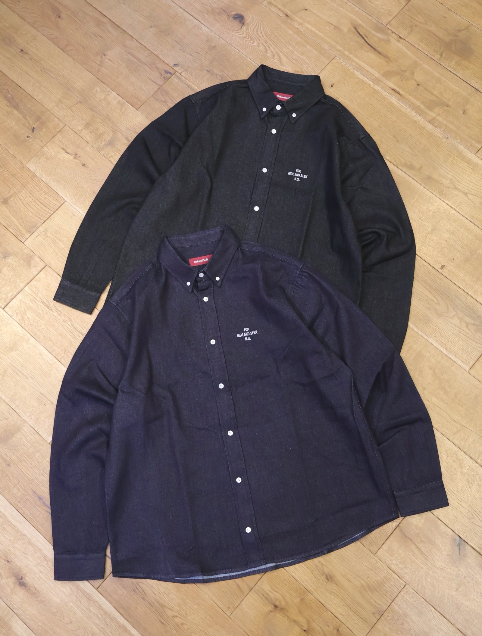 Hide and Seek　「Denim B.D. L/S Shirt」　デニム ボタンダウンシャツ