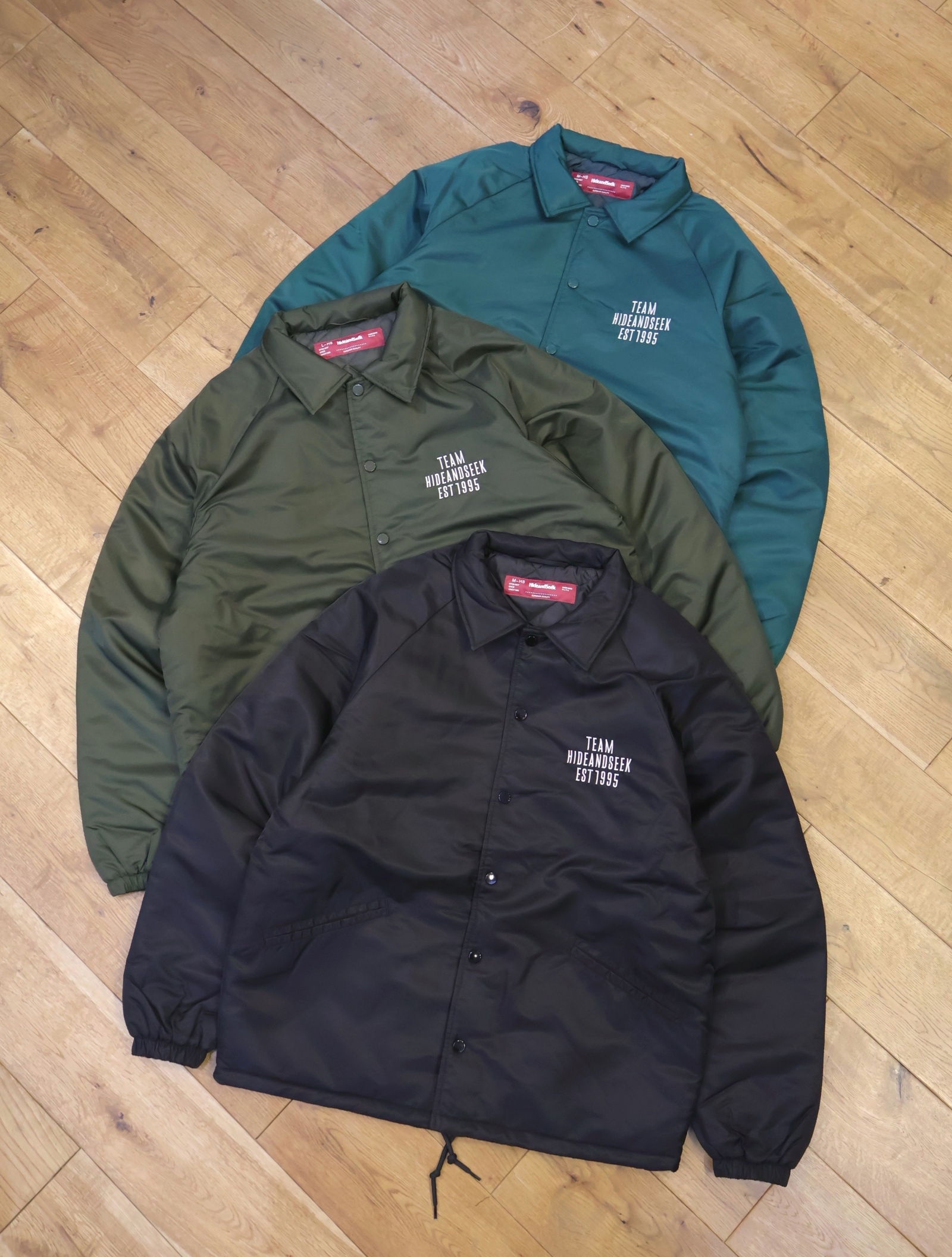 Hide and Seek　「Coaches Jacket(25aw)」　パデッド ナイロンコーチジャケット
