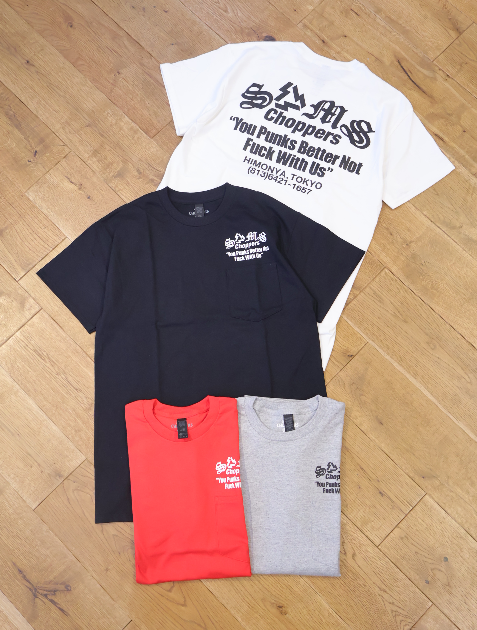 SAMS MOTORCYCLE 「SAMS FWU POCKET TEE」 　プリントポケットティーシャツ
