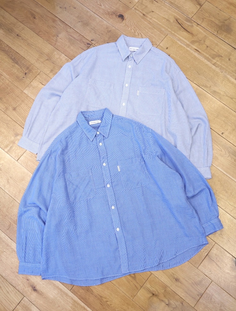 COOTIE 　「Double Gauze Check Oversized L/S Shirts」　オーバーサイズ チェックシャツ