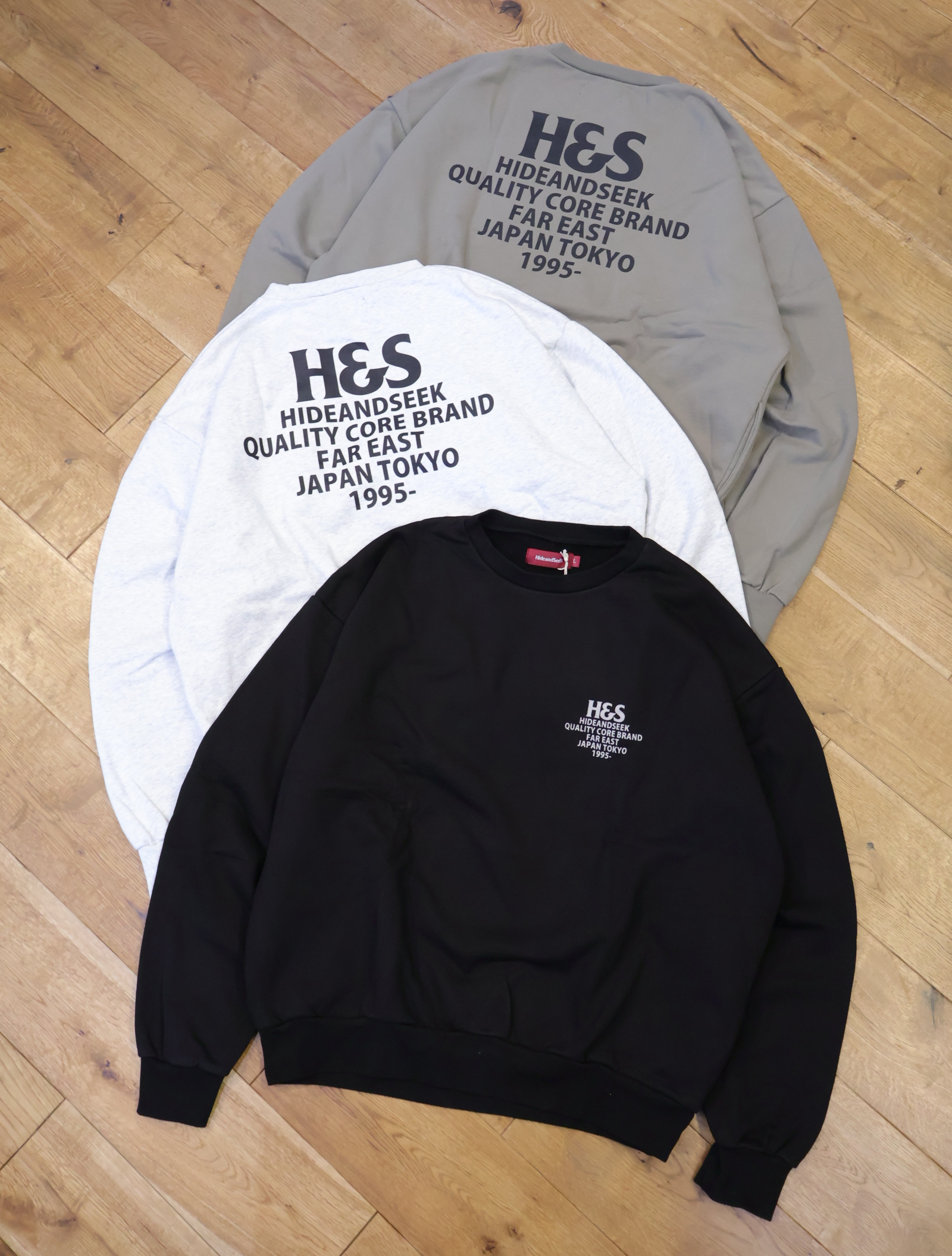 Hide and Seek　「H&S Sweat Shirt （25AW）」　ルーズフィット クルーネックスウェット