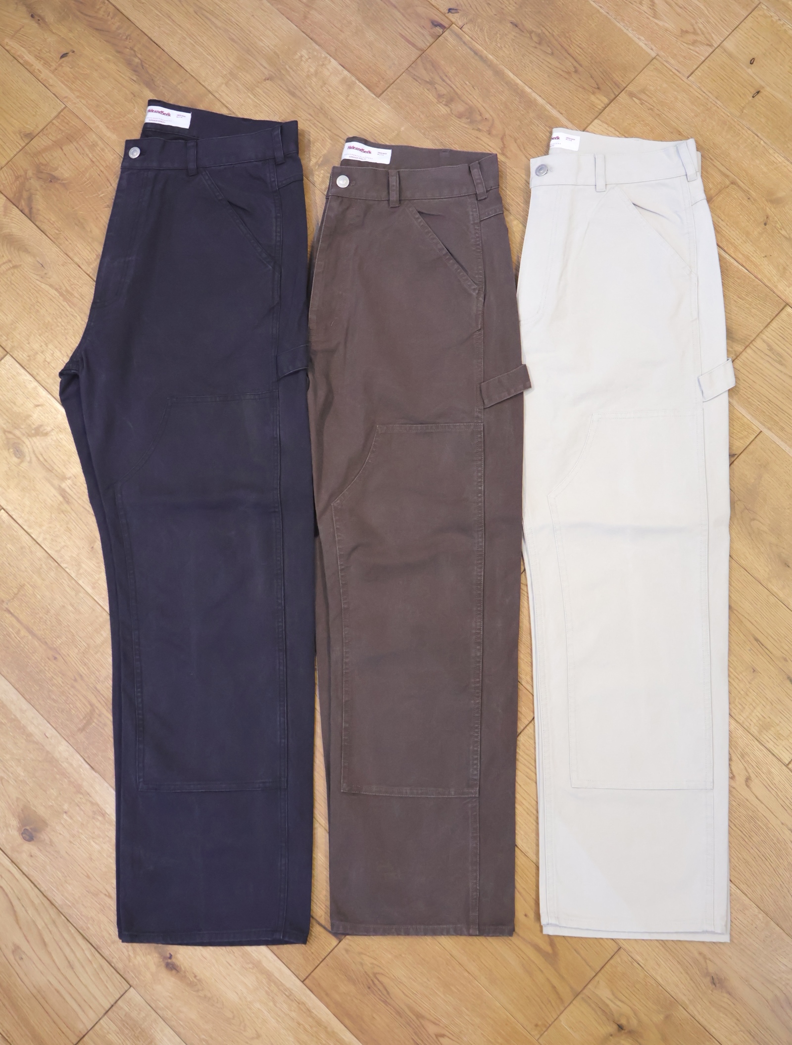 Hide and Seek　「OX Double Knee Work Pant（Washed）」　オックスフォード ダブルニーワークパンツ