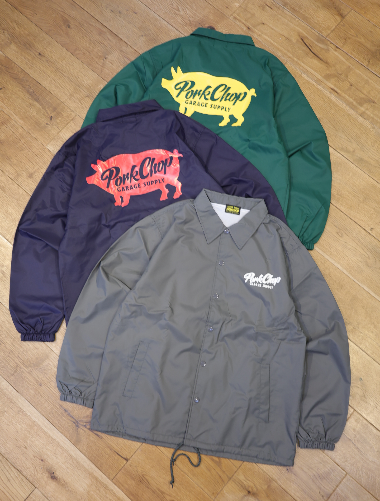 【3月29日 発売！】PORKCHOP GARAGE SUPPLY 　「SCRIPT PORK COACH JKT」　ナイロンコーチジャケット