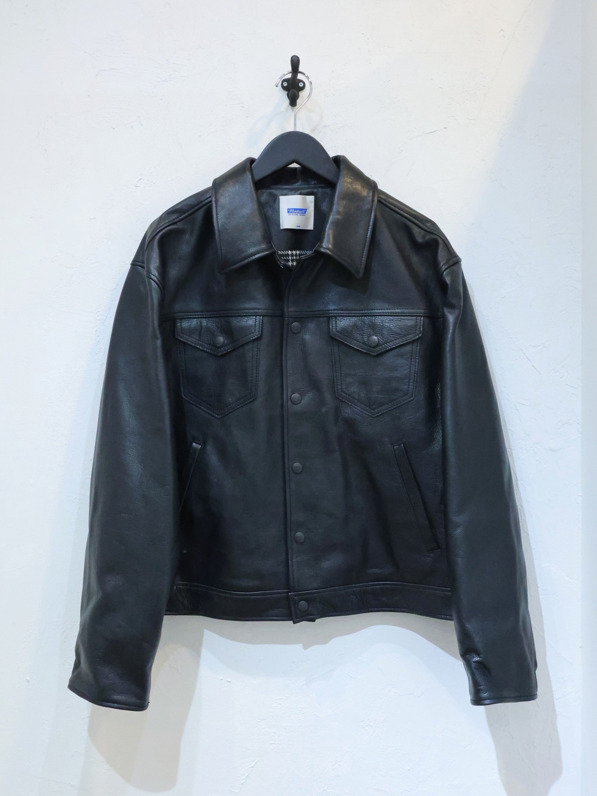 RADIALL　　「SUPERIOR - TRUCKER JACKET」　ステアハイド レザートラッカージャケット