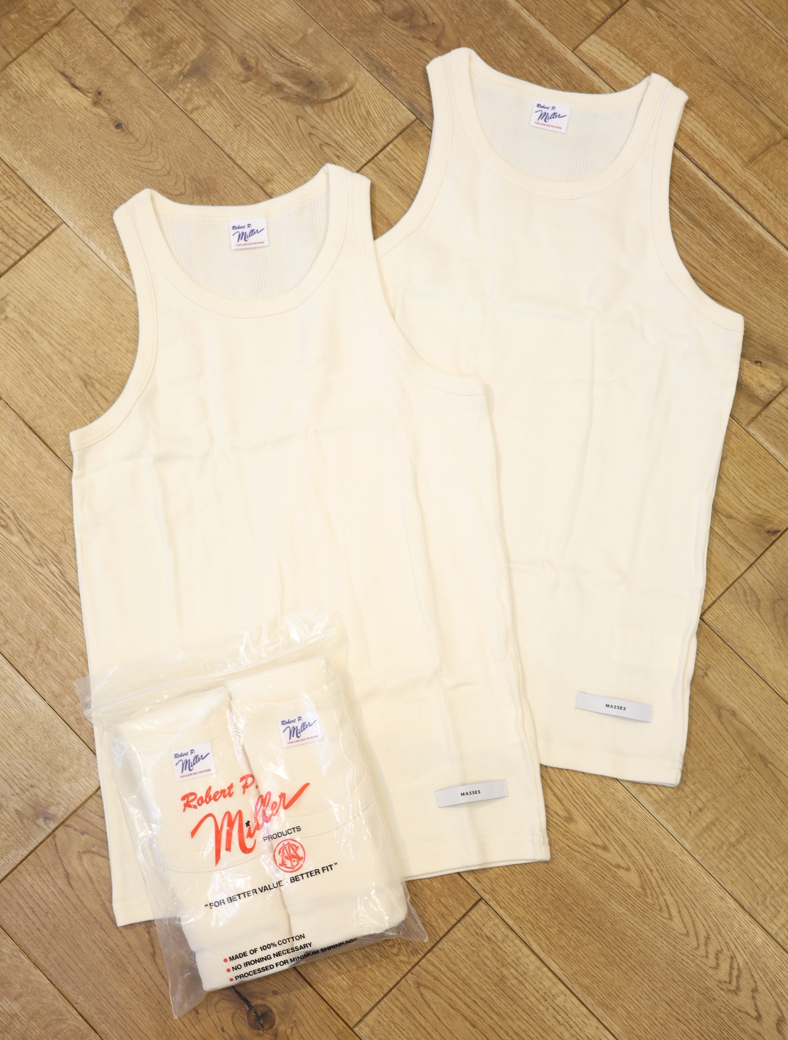 MASSES × Robert P. Miller　「Robert P Miller TANKTOP PACK」　2パック リブタンクトップ