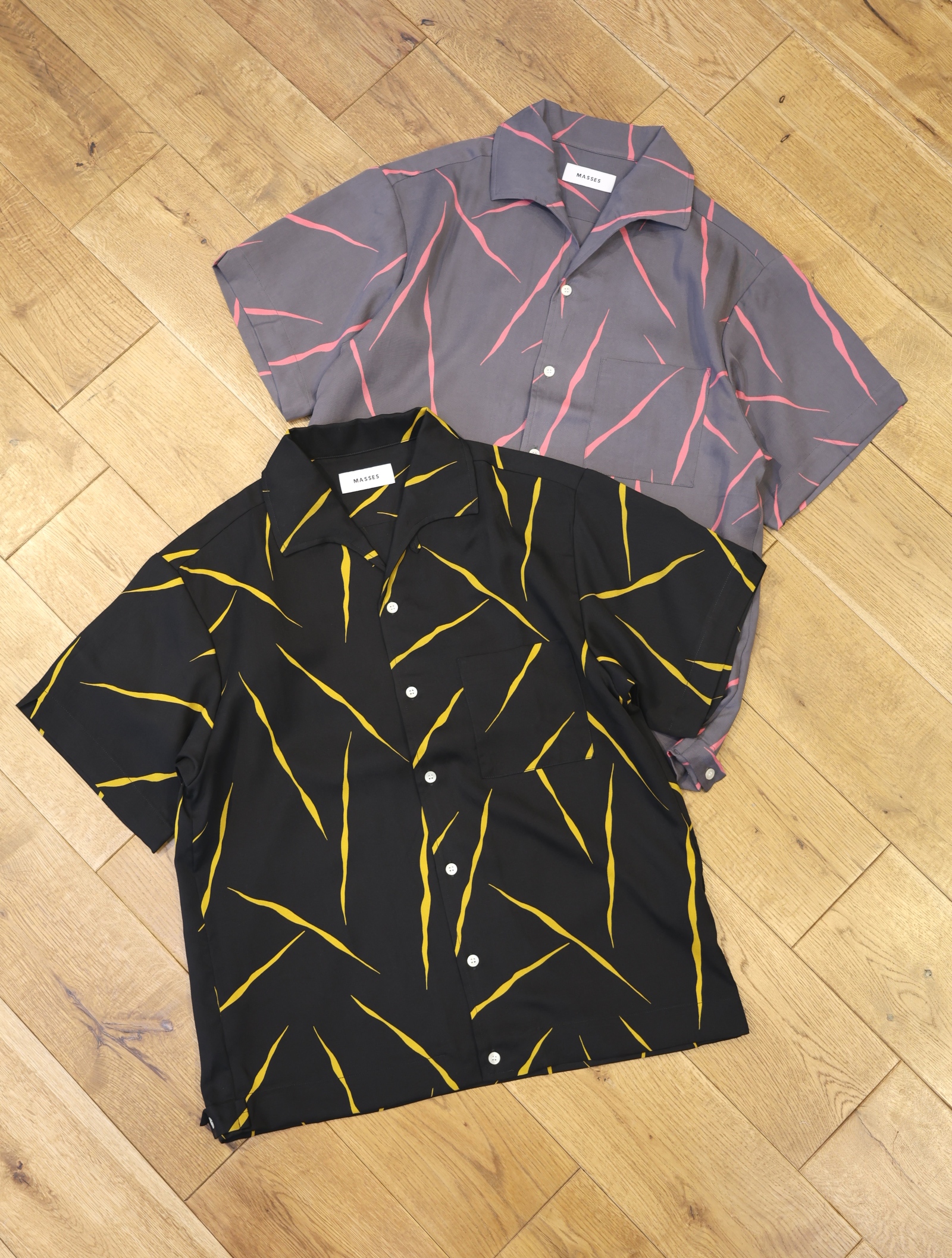 MASSES　「RAYON ITALIAN  SHIRT」　ショートスリーブ レーヨン イタリアンカラーシャツ