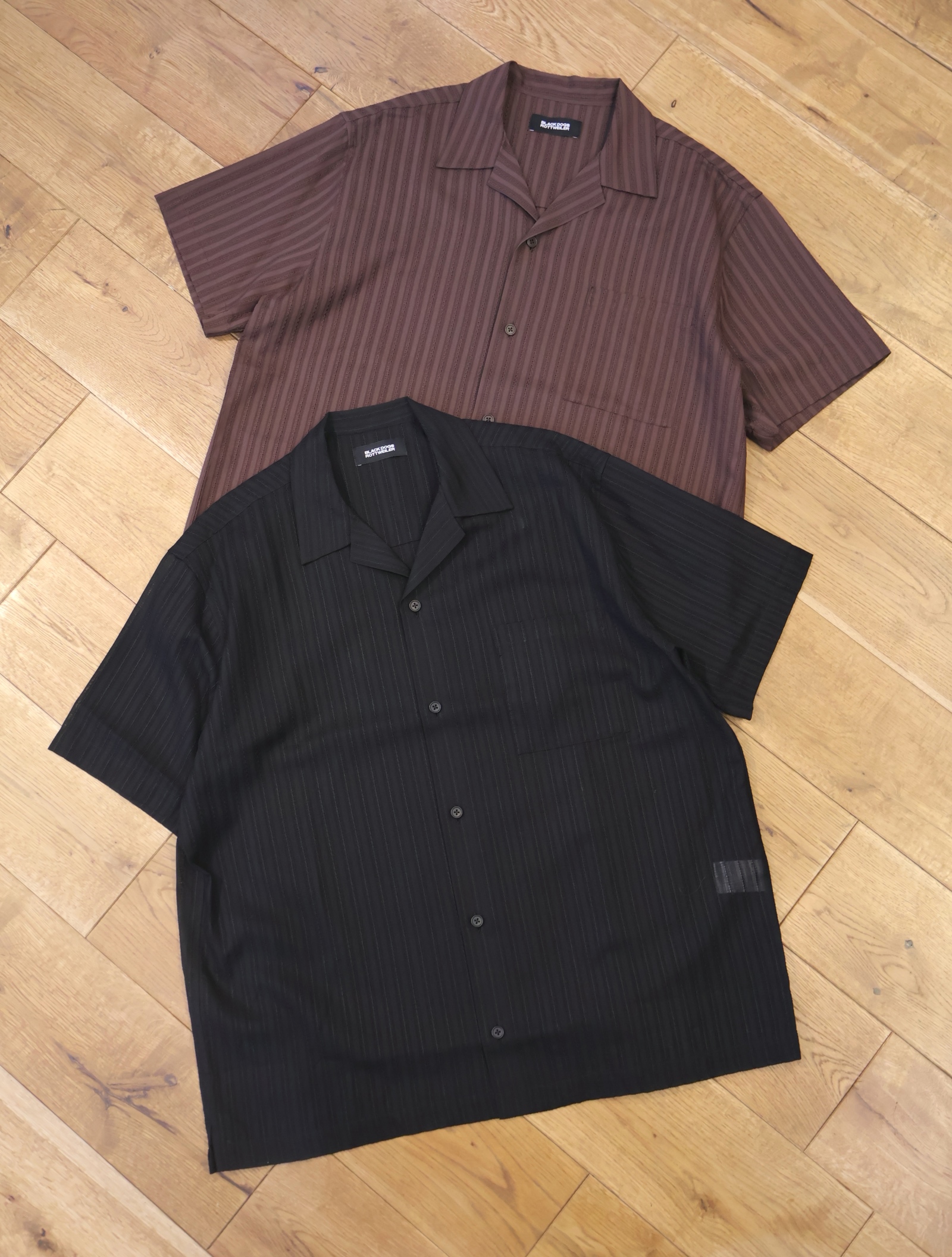 ROTTWEILER　　　「R9 STRIPE S/S SHIRT」 　オープンカラー ストライプシャツ